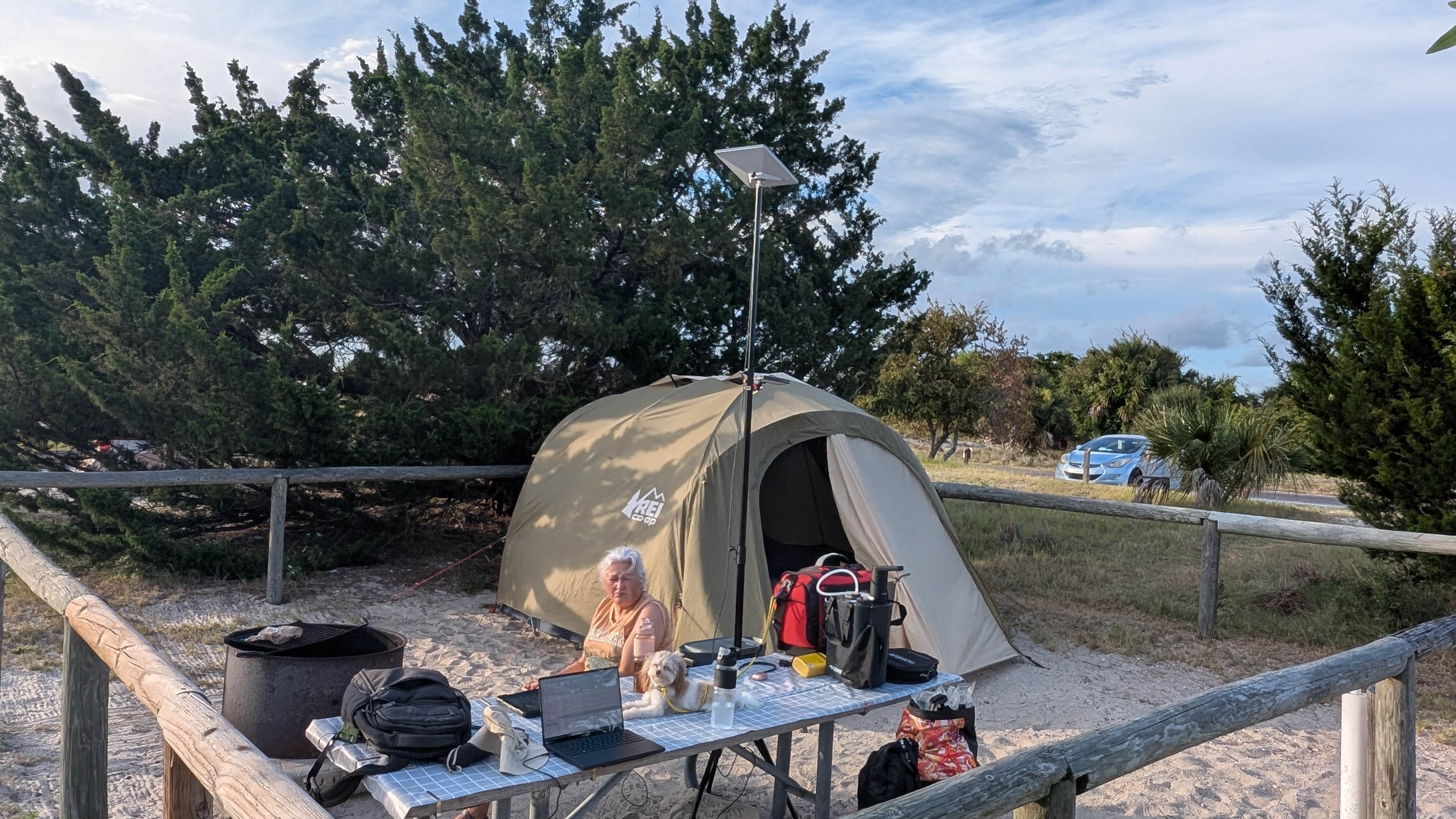 Colin R.'s photo of camping with pets at Atlantic Beach Campground — Fort Clinch State Park near Jacksonville, FL