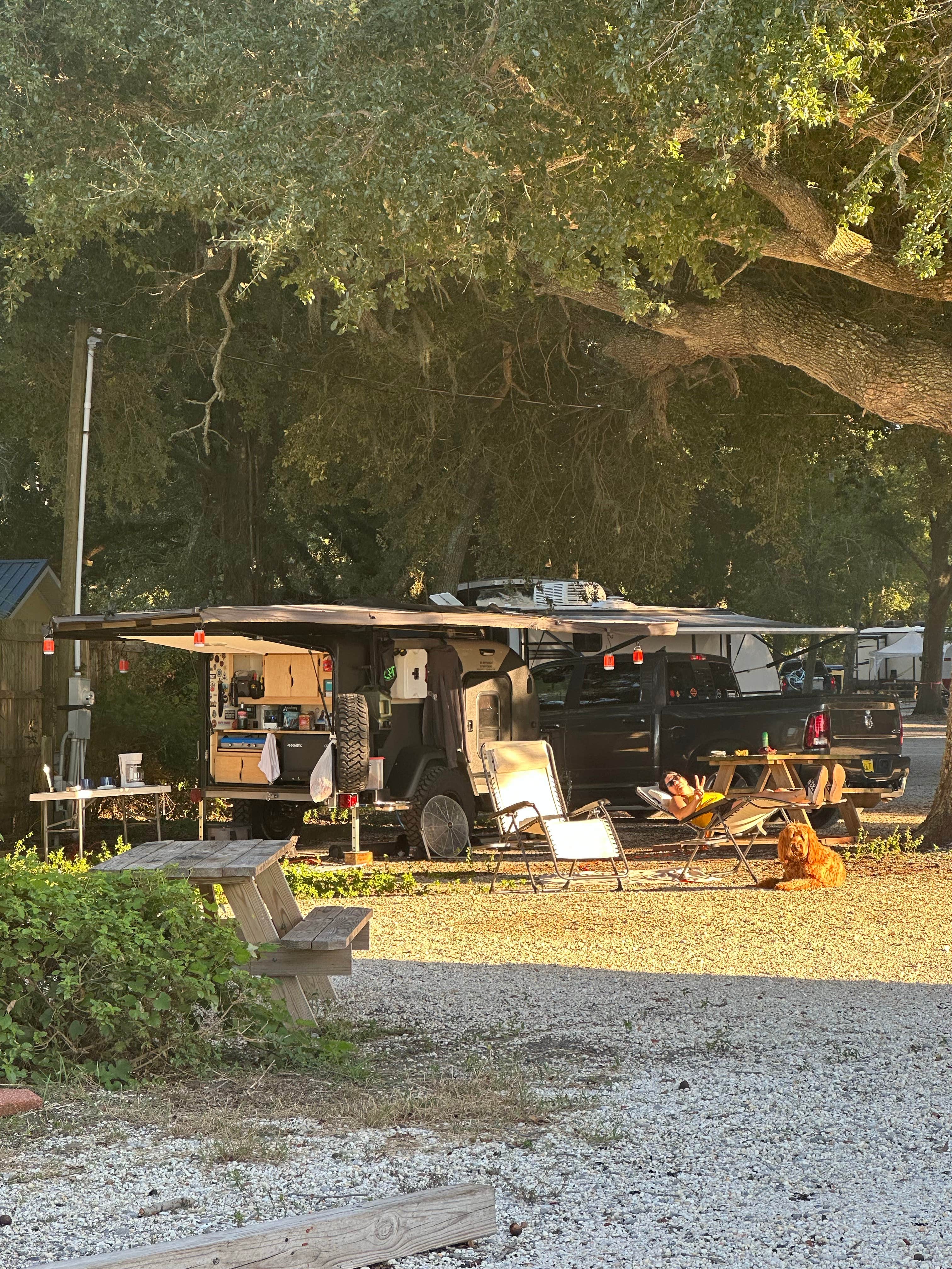 Sable A.'s photo of camping with pets at Fort Morgan RV Park near Grand Bay, AL