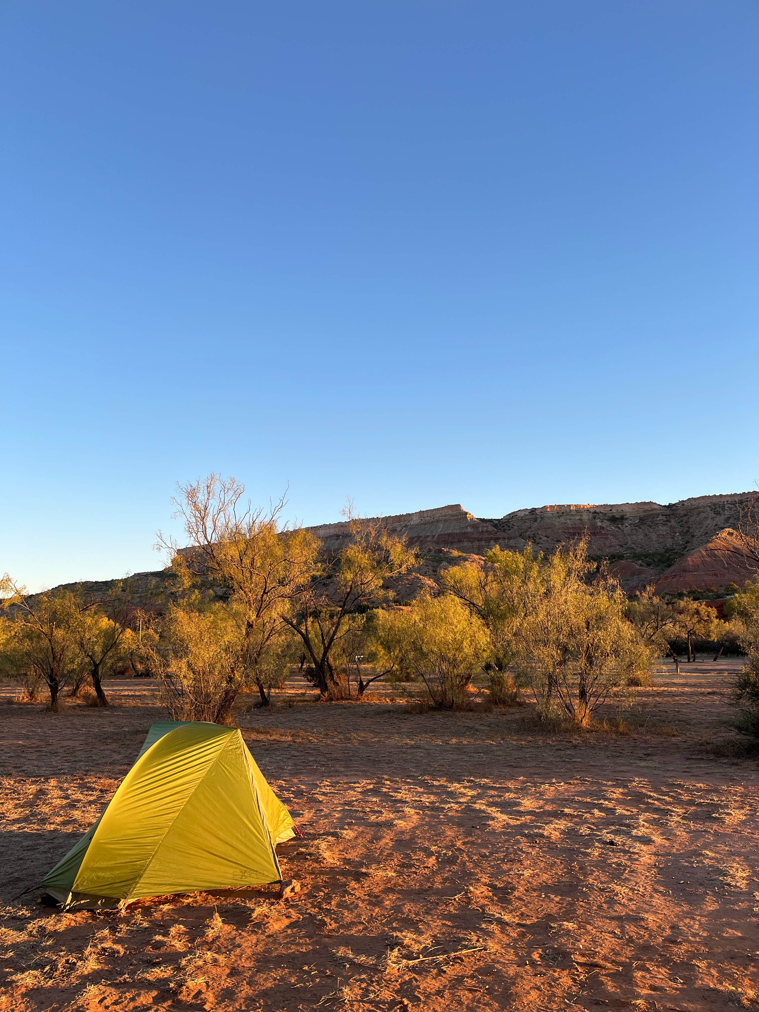 Natalie's photo of tent camping at Fortress Cliff Primitive — Palo Duro Canyon State Park near Amarillo, TX