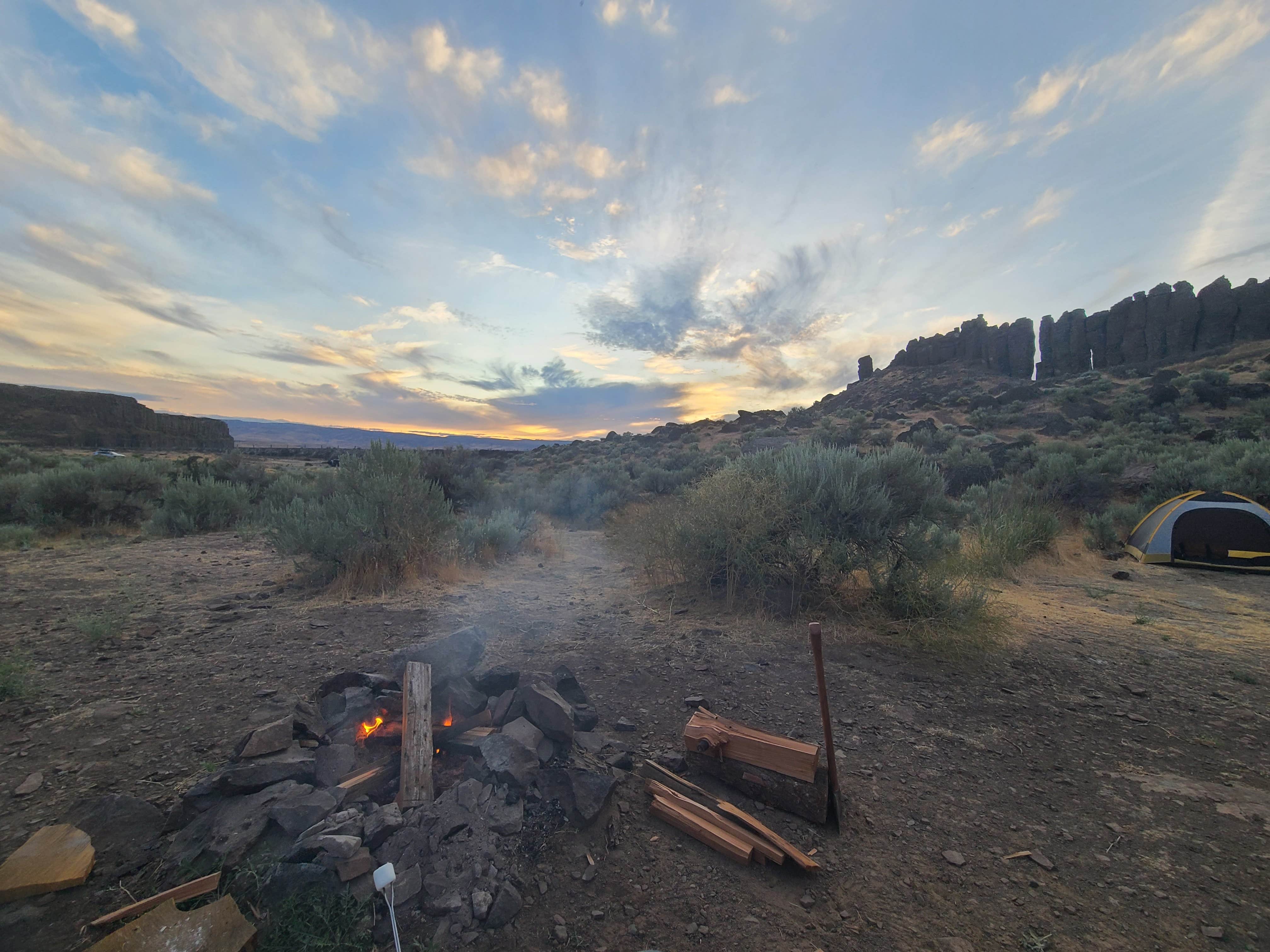Fish ..'s photo of tent camping at Frenchman Coulee Backcountry Campsites near Warden, WA