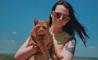 Autumn N.'s photo of camping with pets at Fritch Fortress Campground — Lake Meredith National Recreation Area near Lake Meredith National Recreation Area