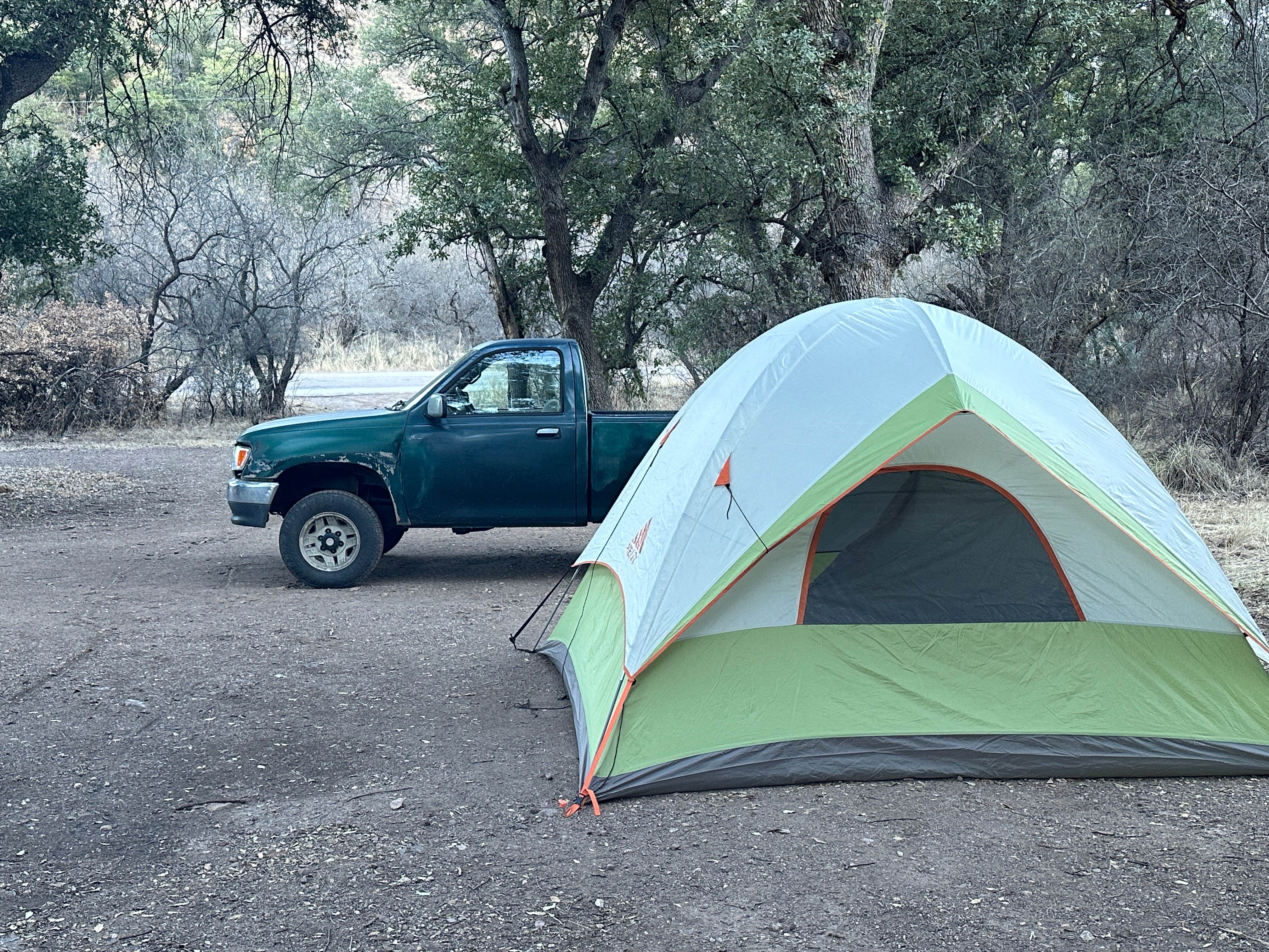 Ollie's photo of tent camping at Harshaw Ave - Coronado National Forest near Sierra Vista, AZ