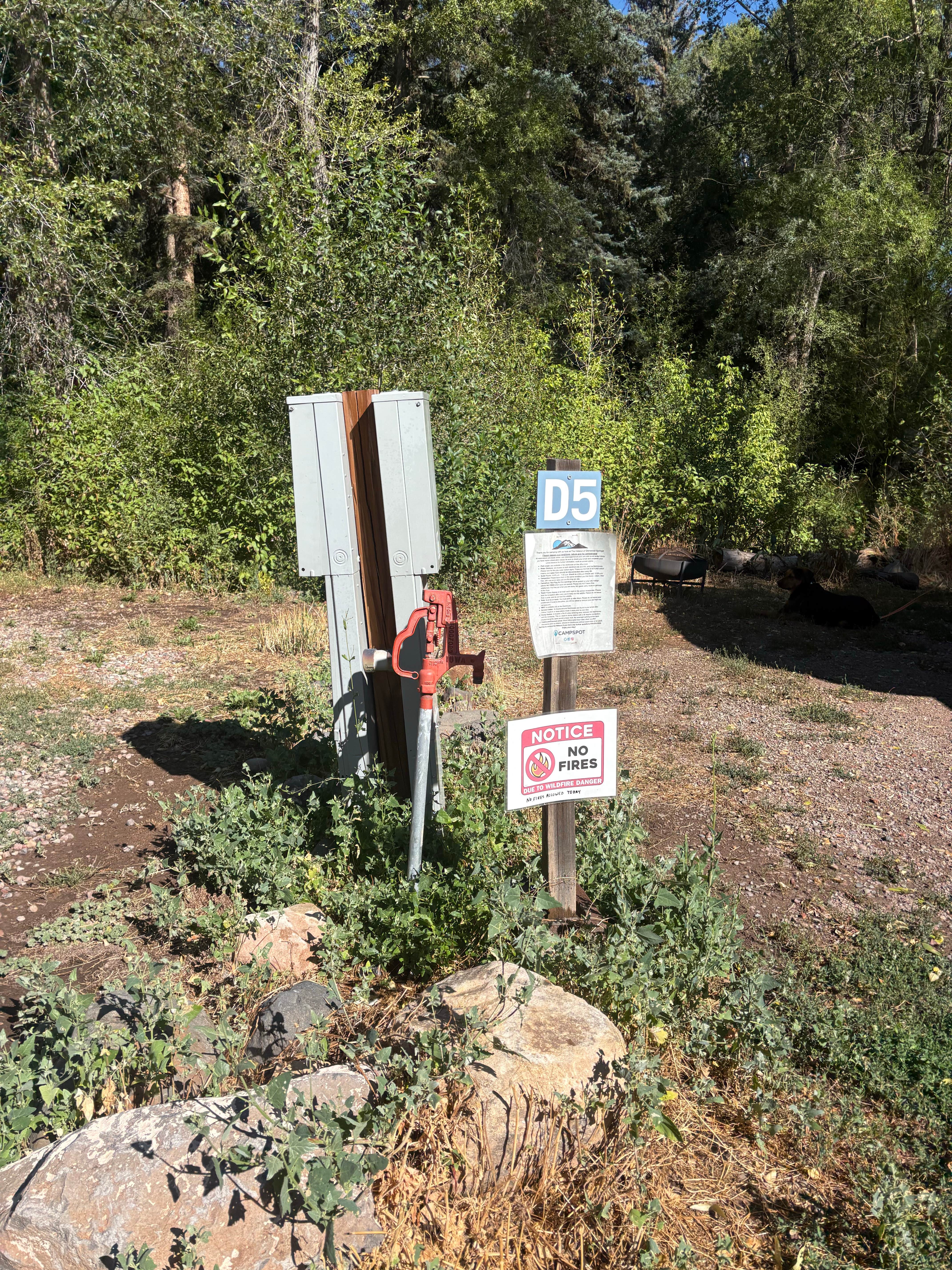 susan F.'s photo of camping with pets at Hideout Cabins and Campground near Glenwood Springs, CO