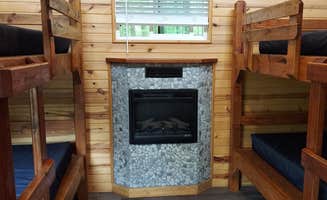 Stephanie H.'s photo of glamping accommodations at McGinnis Lake Modern Campground — Holly Recreation Area near Washington, MI