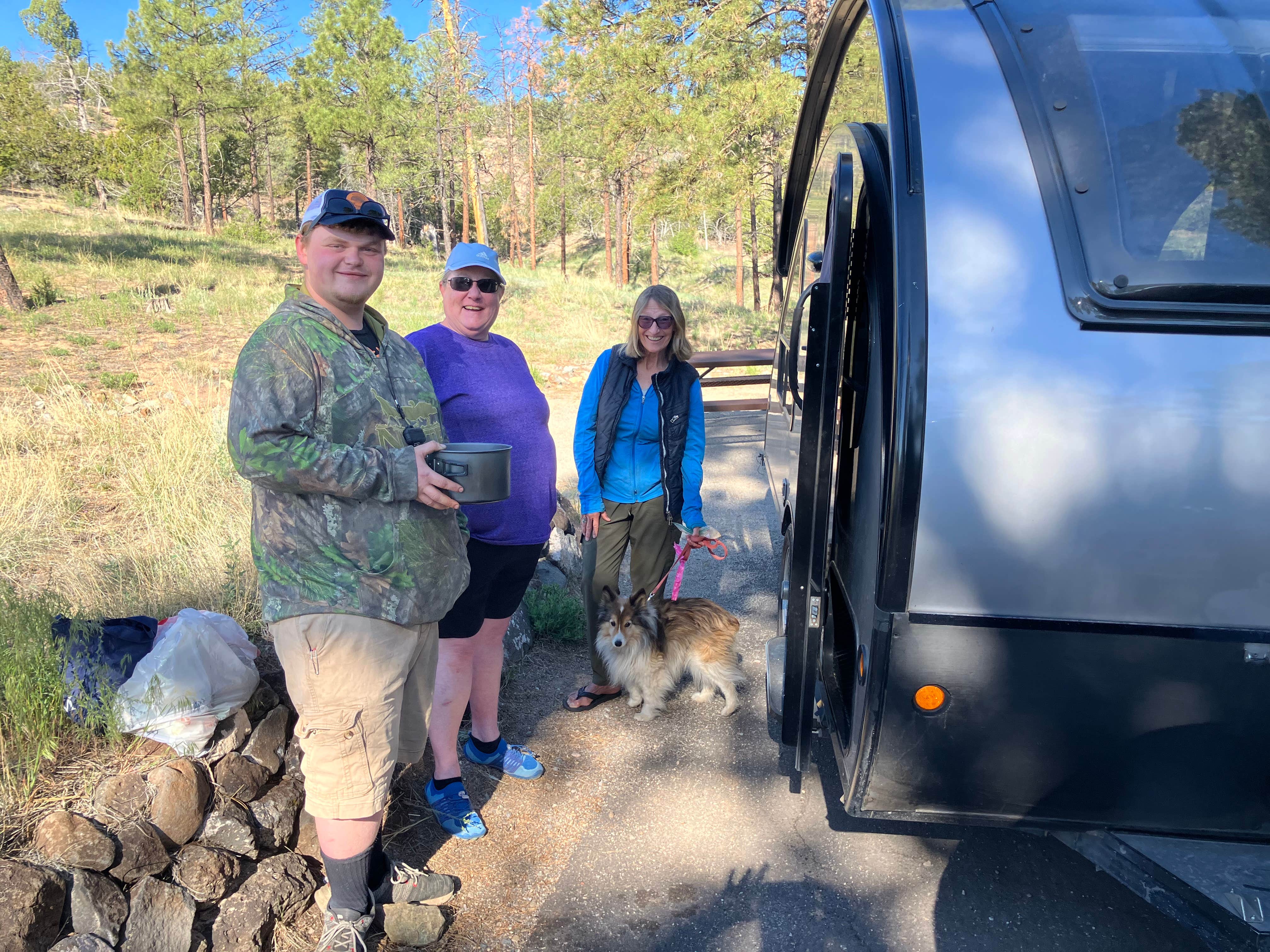 Roger W.'s photo of camping with pets at Juniper Family Campground — Bandelier National Monument near Jemez Springs, NM