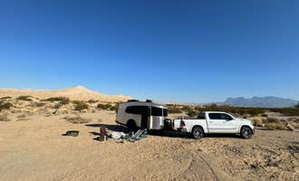 Camping near Indian Springs near lava field — Mojave National Preserve: Kelso Dunes Road, Mojave National Preserve, California