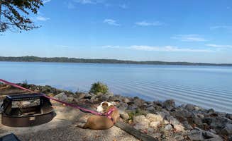 terri L.'s photo of camping with pets at Bullocksville Campground — Kerr Lake State Recreation Area near Creedmoor, NC