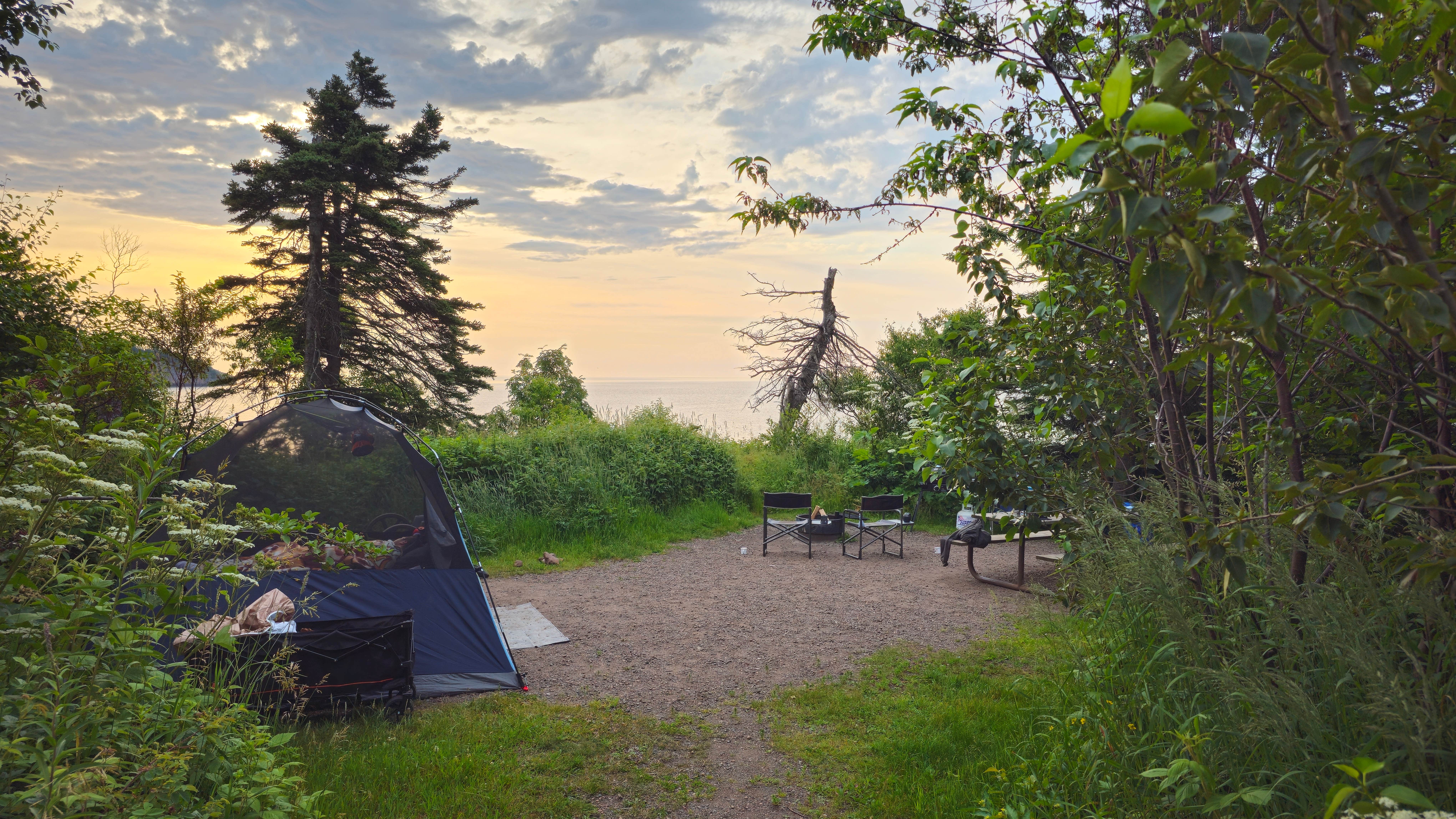 Josh Z.'s photo of tent camping at Lake Superior Cart-in Campground — Tettegouche State Park near Babbitt, MN