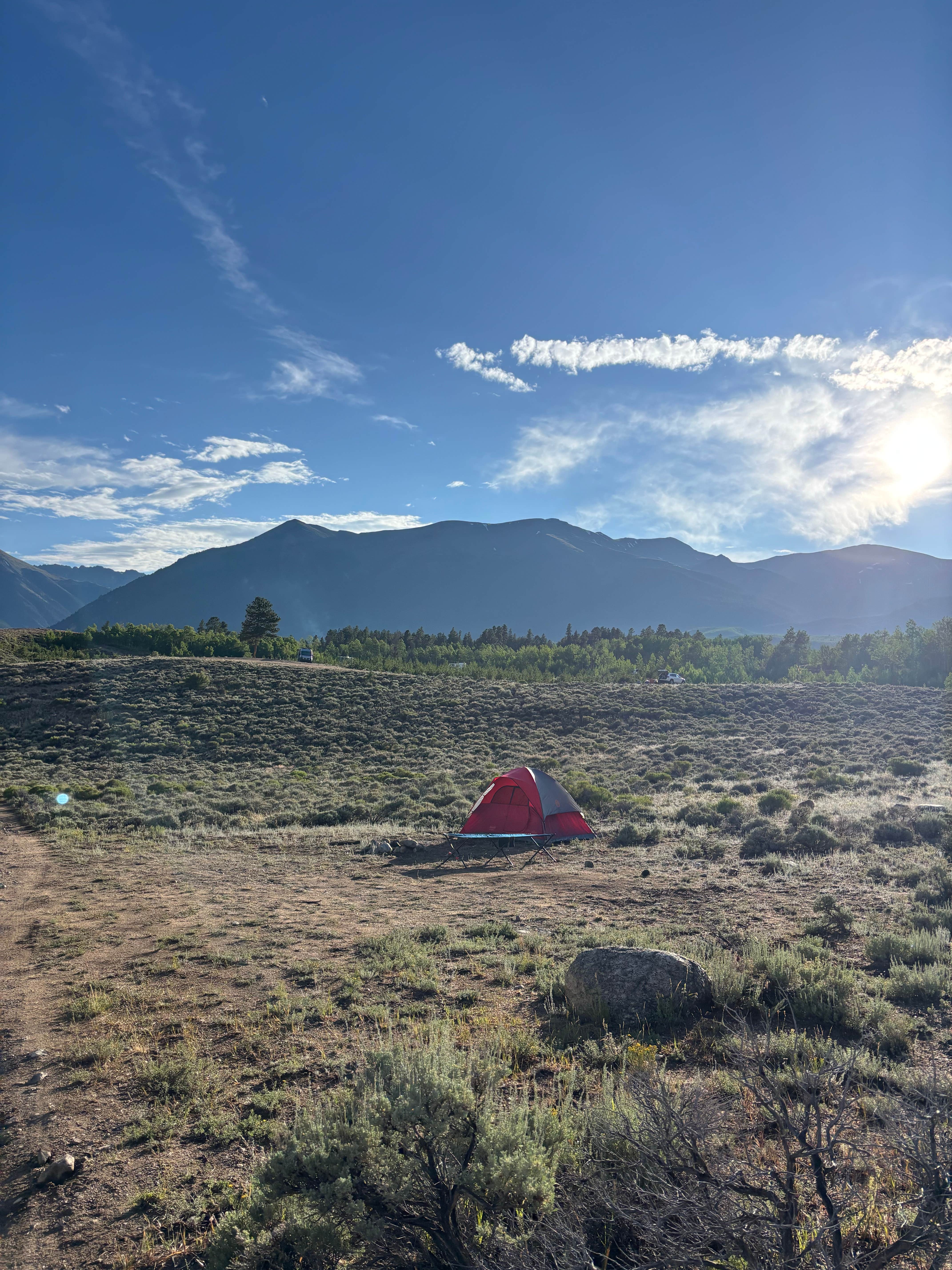 Frank B.'s photo of a dispersed camping area at Twin Lakes View Dispersed near Granite, CO