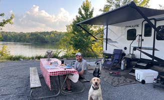Maggie C.'s photo of camping with pets at Land Between The Lakes National Recreation Area Hillman Ferry Campground near Kuttawa, KY