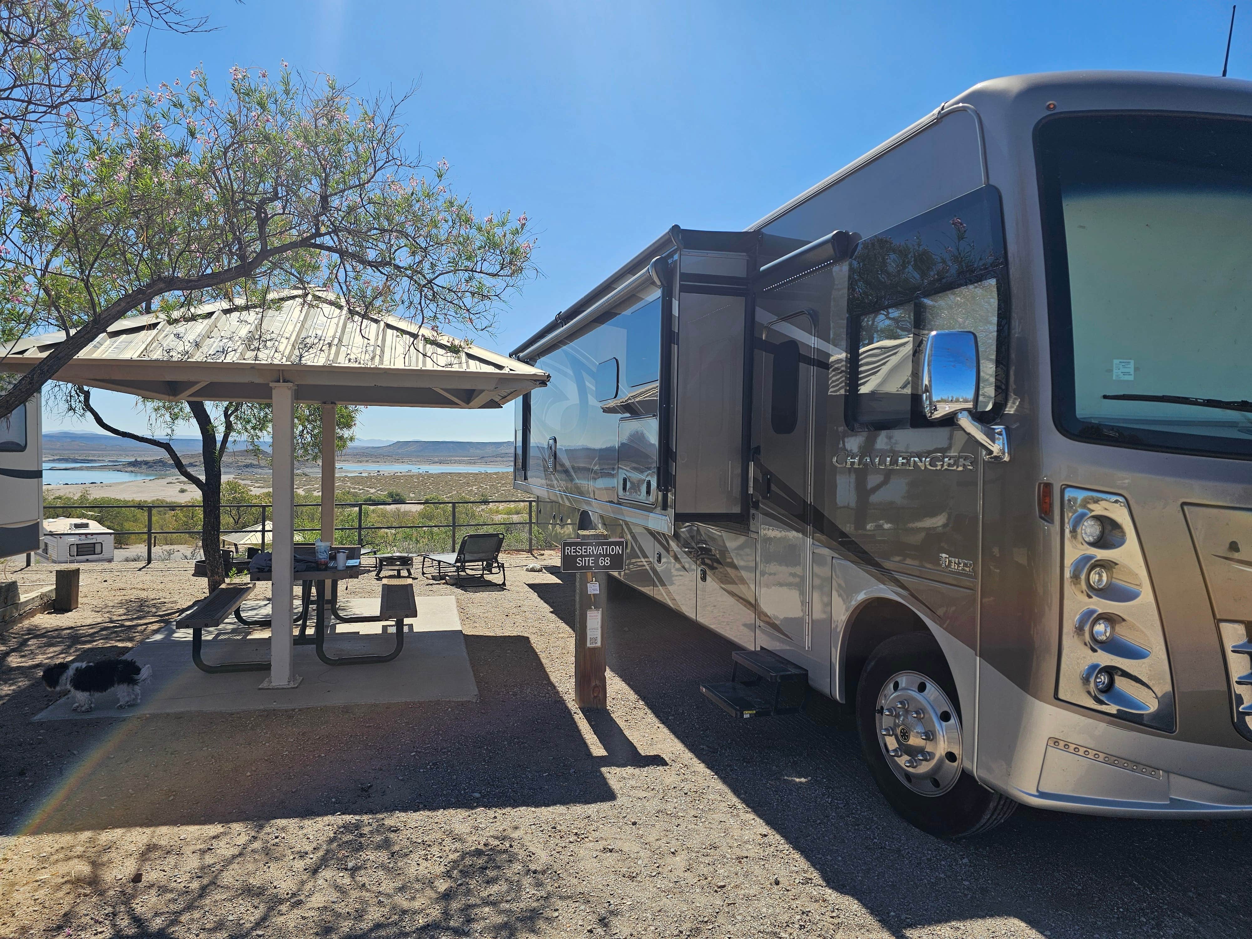 Tj R.'s photo of camping with pets at Lions Beach Campground — Elephant Butte Lake State Park near Elephant Butte, NM