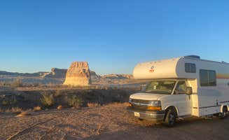 Elena Maria Daniela C.'s photo of rv camping at Lone Rock Beach Primitive Camping Area — Glen Canyon National Recreation Area near Big Water, UT