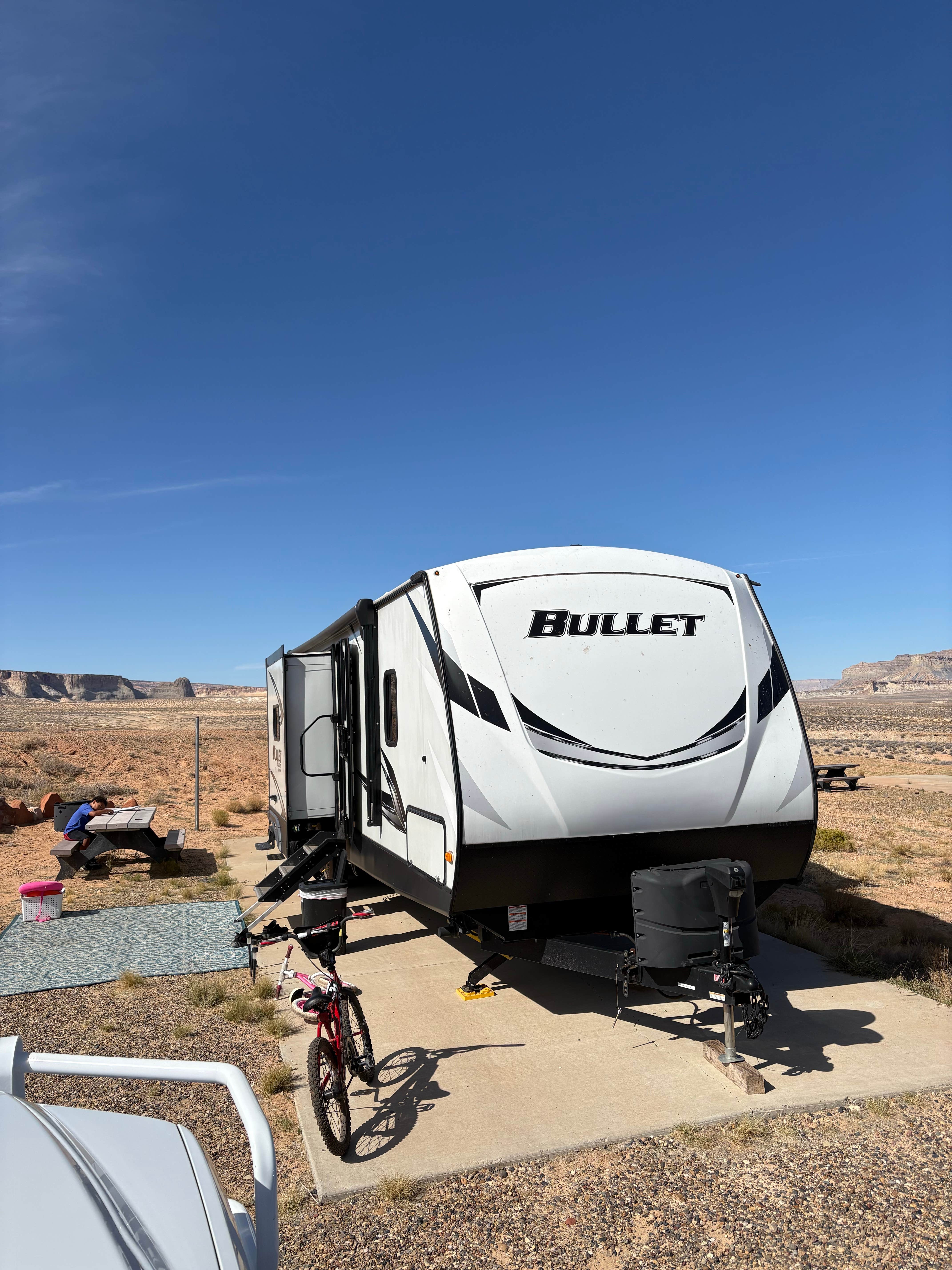 Stacia M.'s photo of rv camping at Lone Rock Beach Primitive Camping Area — Glen Canyon National Recreation Area near Page, AZ