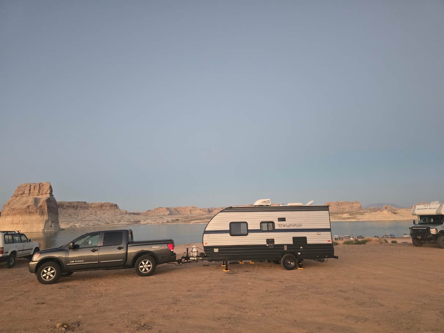 Justine S.'s photo of rv camping at Lone Rock Beach Primitive Camping Area — Glen Canyon National Recreation Area near Big Water, UT