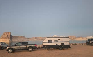 Justine S.'s photo of rv camping at Lone Rock Beach Primitive Camping Area — Glen Canyon National Recreation Area near Big Water, UT