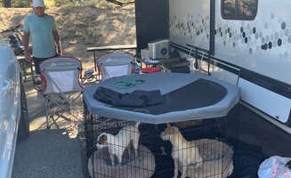 jaime R.'s photo of camping with pets at Mammoth Mountain RV Park & Campground near Mammoth Lakes, CA