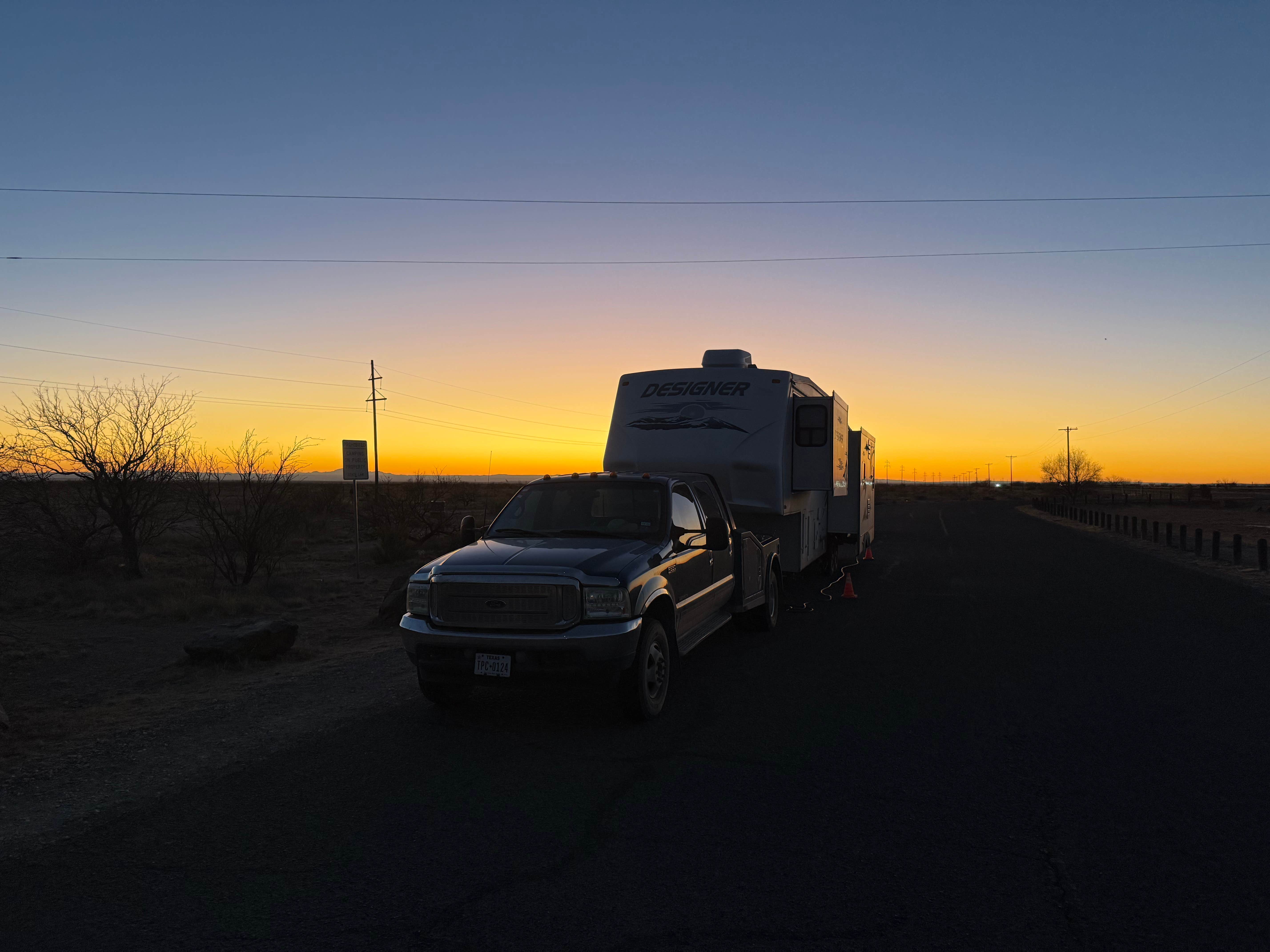James B.'s photo of rv camping at Marfa Lights Viewpoint Rest Area near Alpine, TX