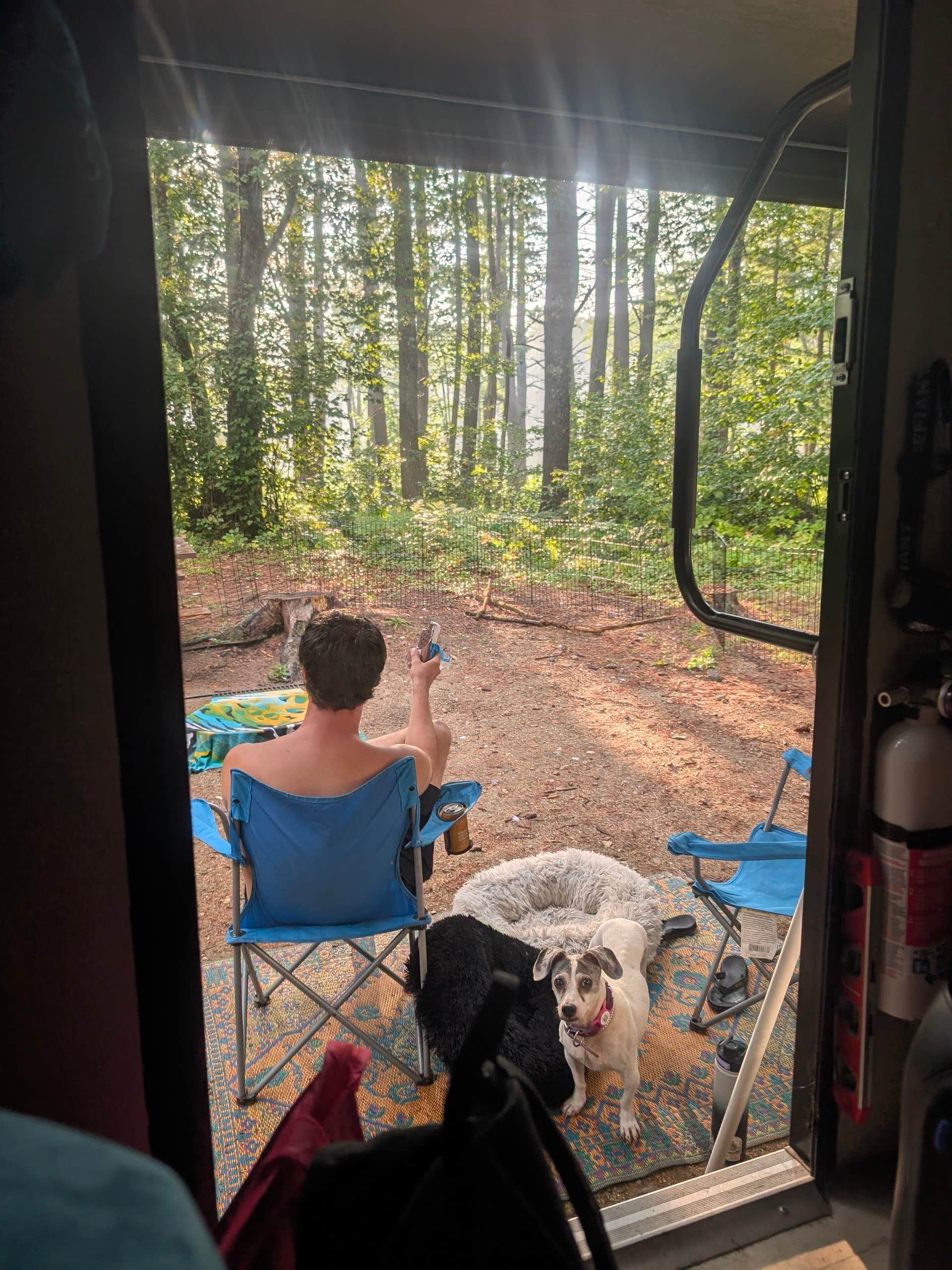 Rachael K.'s photo of camping with pets at Lake Dennison Recreation Area Campground near Lunenburg, MA