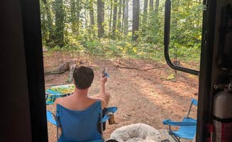 Rachael K.'s photo of camping with pets at Lake Dennison Recreation Area Campground near Princeton, MA