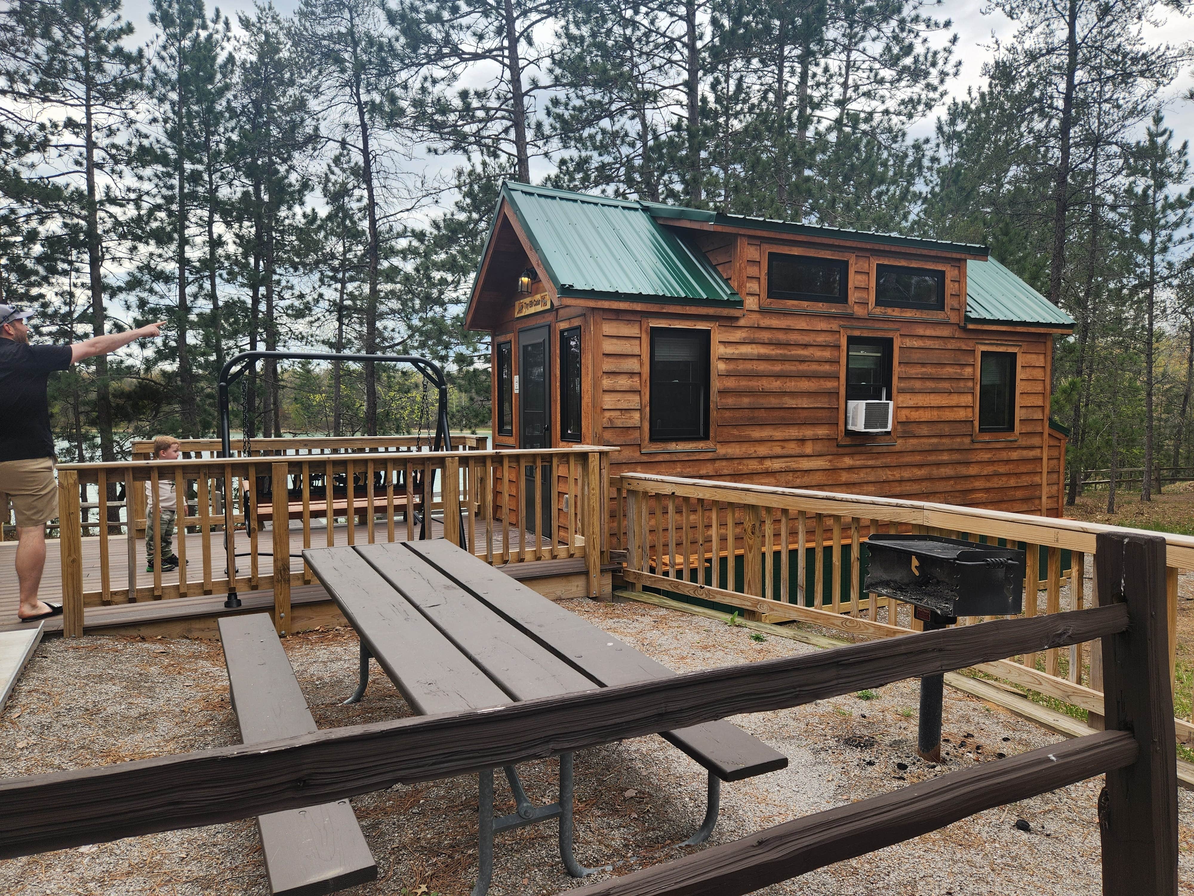 Lydia T.'s photo of a cabin at Clear Lake State Park Campground near Lewiston, MI