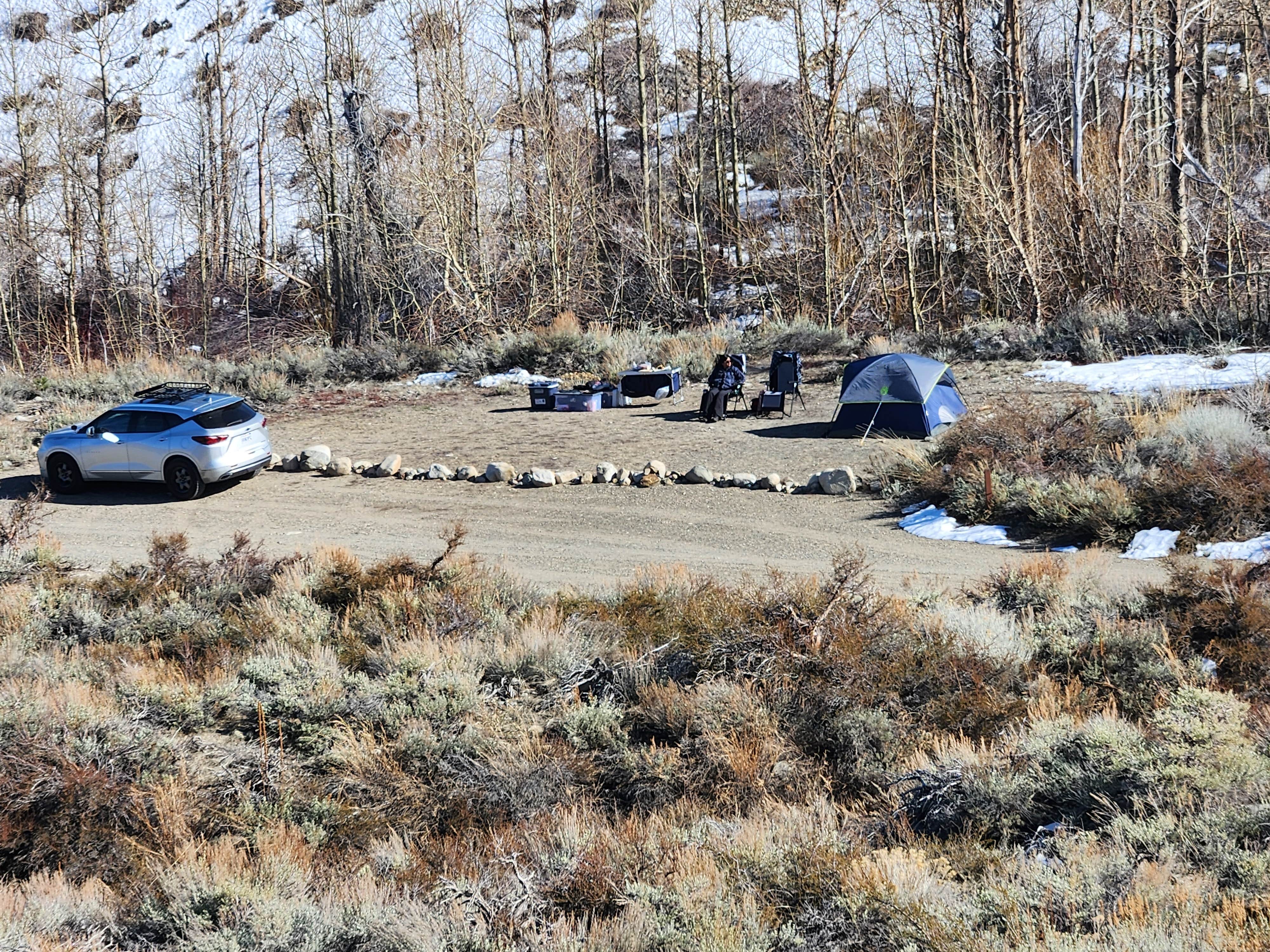 Wolf's photo of a dispersed camping area at Mill Creek National Forest near Mather, CA