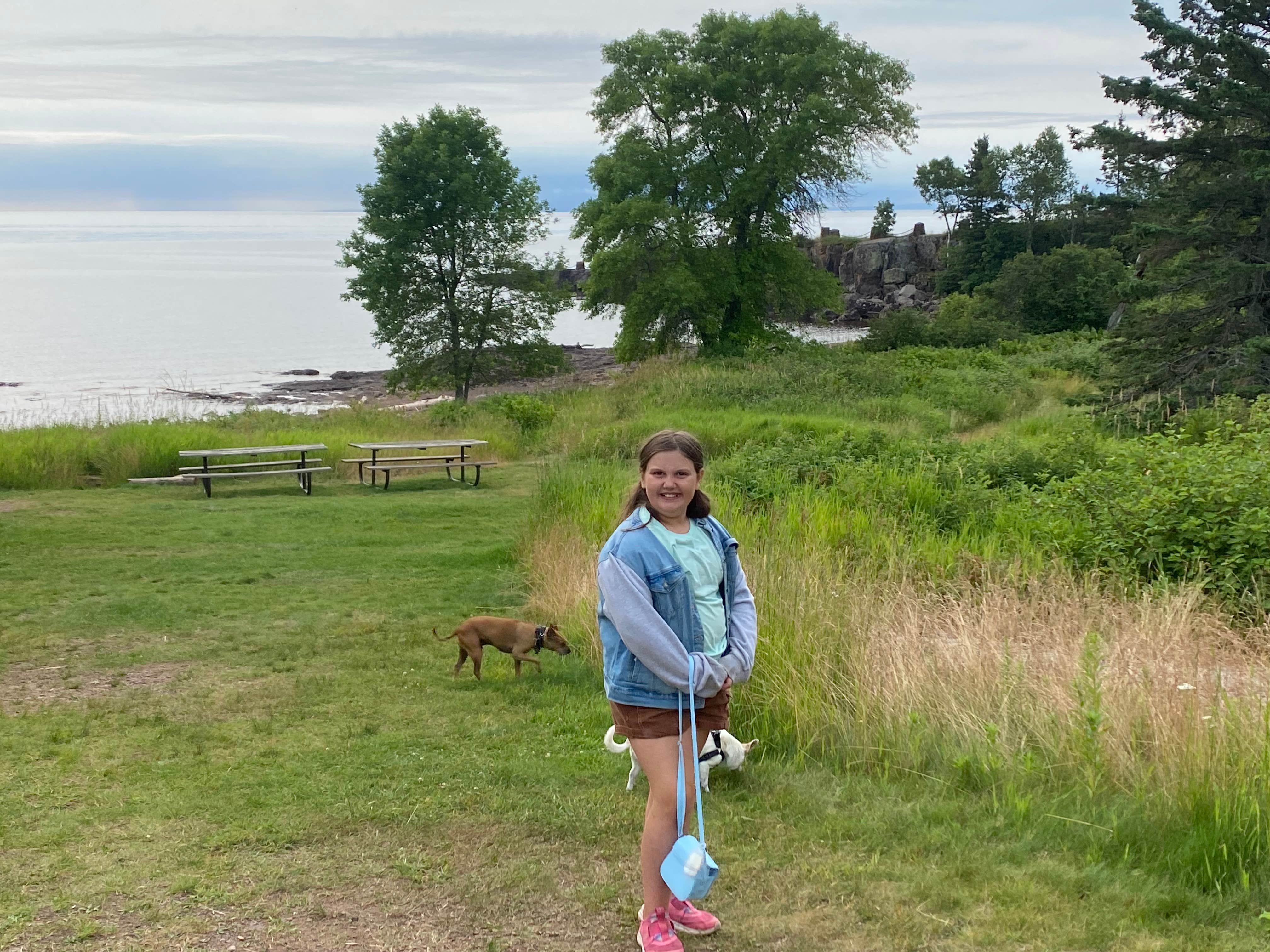 Kathryn B.'s photo of camping with pets at Gooseberry Falls State Park Campground in Minnesota