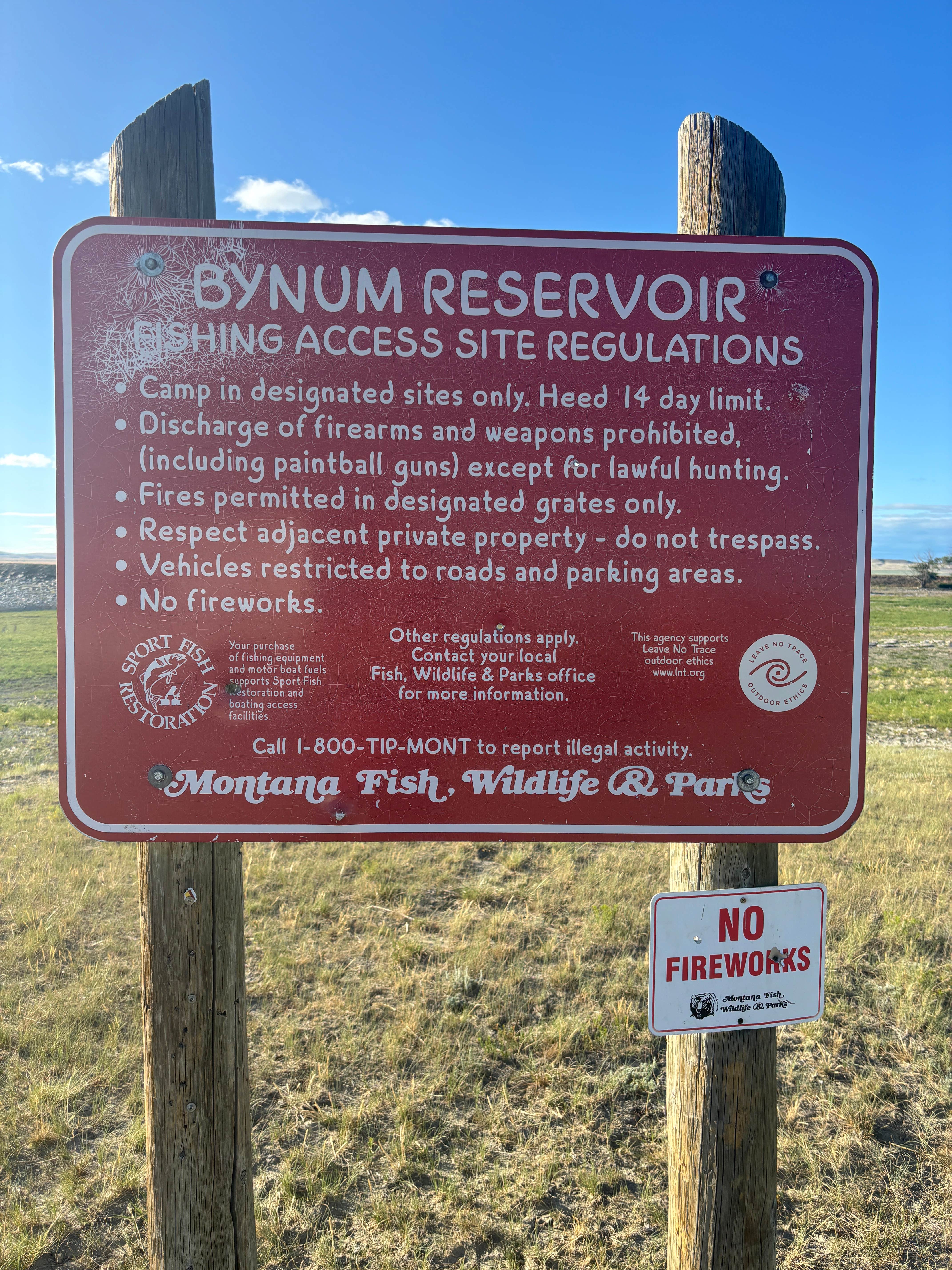 Camper-submitted photo at Bynum Reservoir near Heart Butte, MT