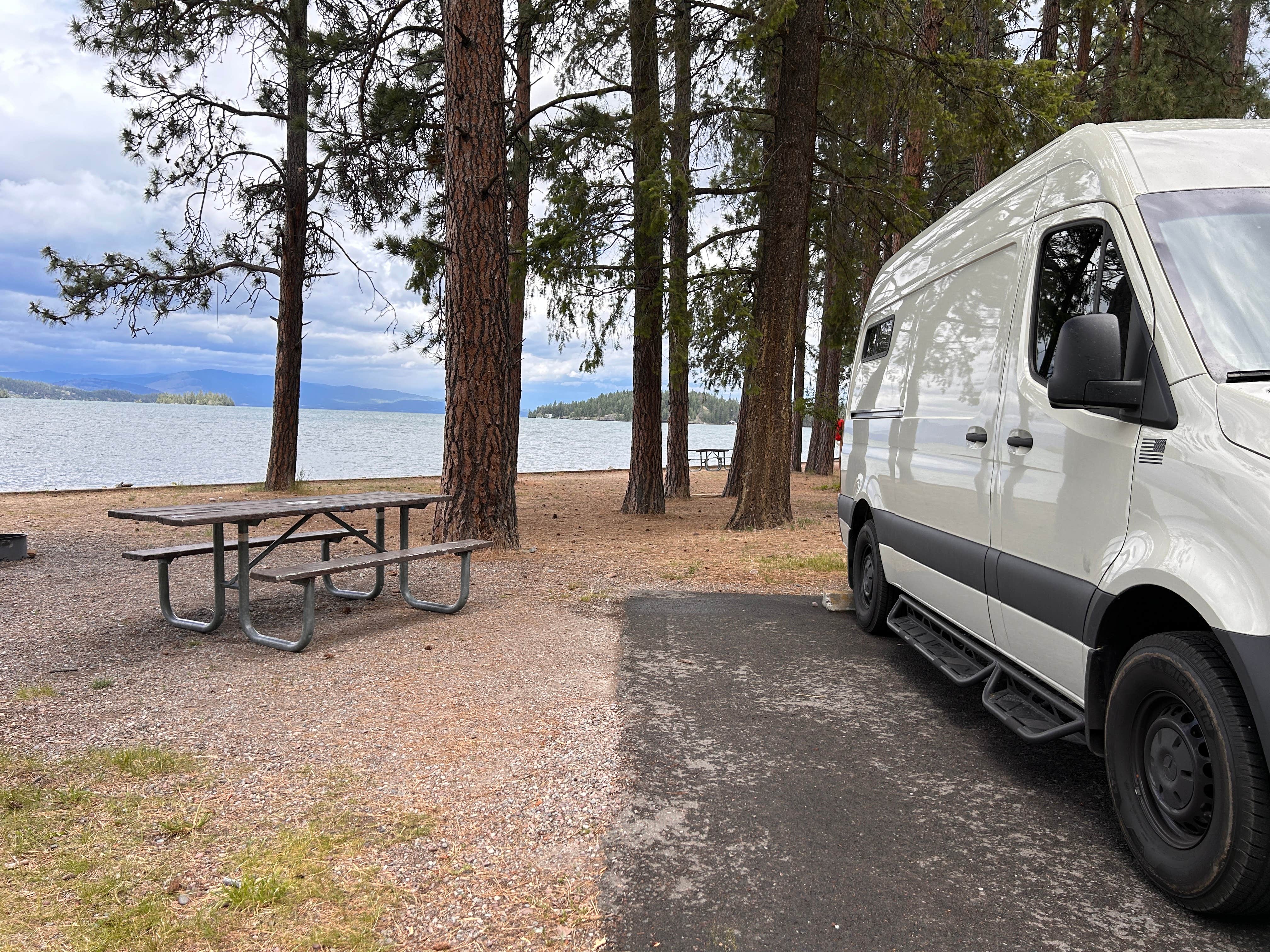Randee S.'s photo of rv camping at Finley Point Unit — Flathead Lake State Park near Polson, MT