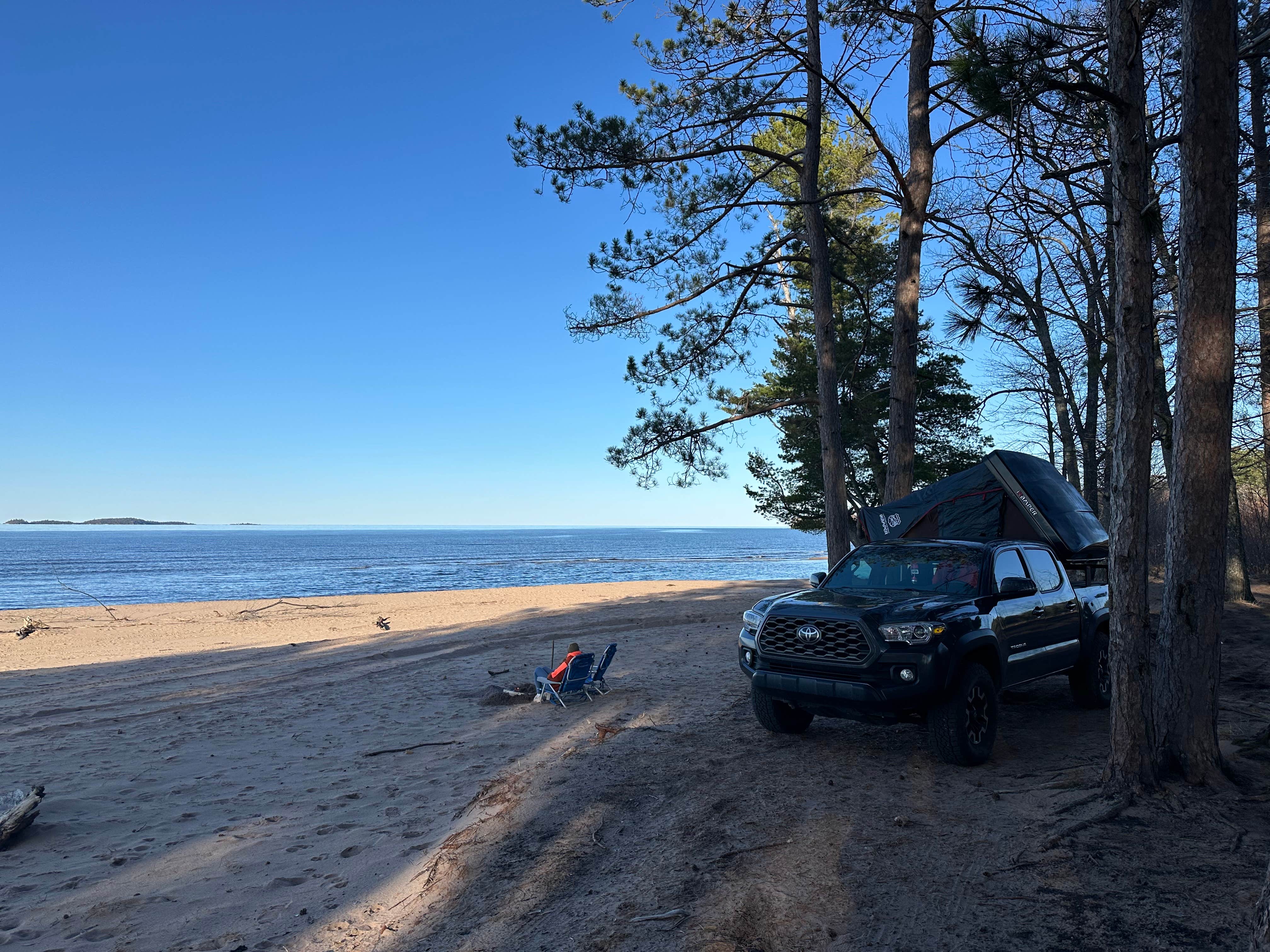 Collin N.'s photo of camping with pets at Mouth of the Huron Dispersed Camping near Eagle Harbor, MI