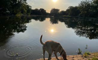 Maggie C.'s photo of camping with pets at Fort Kearny State Recreation Area near Harlan County Lake