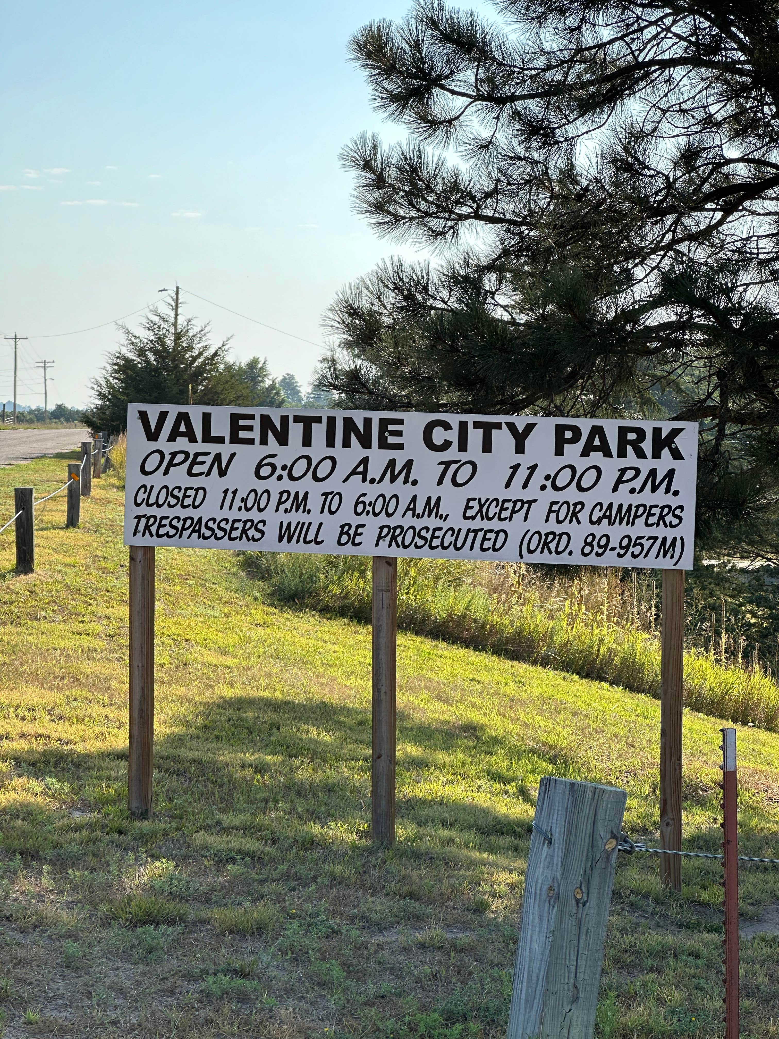 Camper-submitted photo at Valentine City Park near Valentine, NE