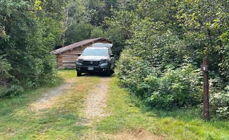 Portia H.'s photo of a cabin at Nesowadnehunk Lake Wilderness Campground in Maine