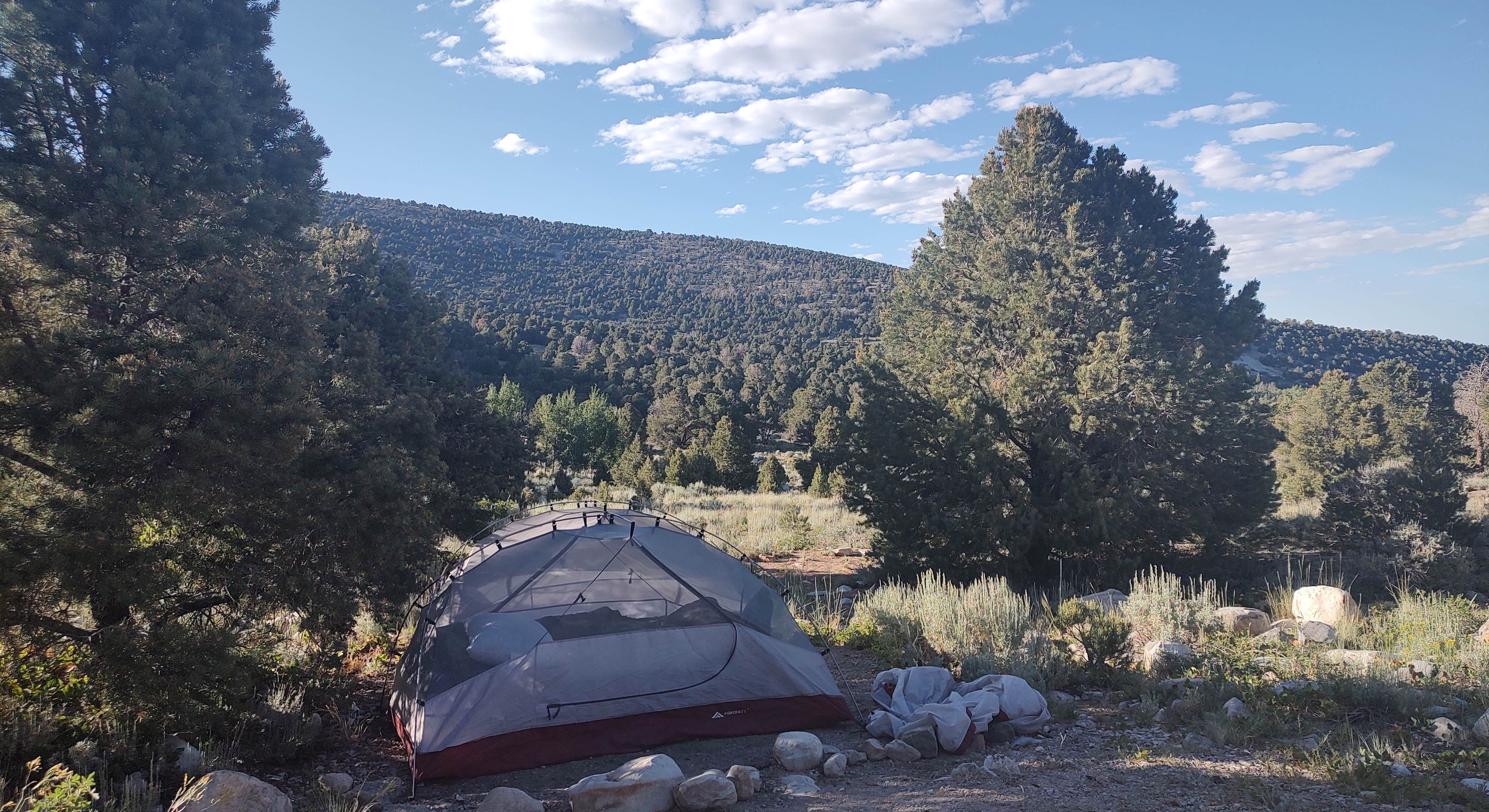 Tent Primitive Campsite in Baker Creek Campground in Great Basin National Park