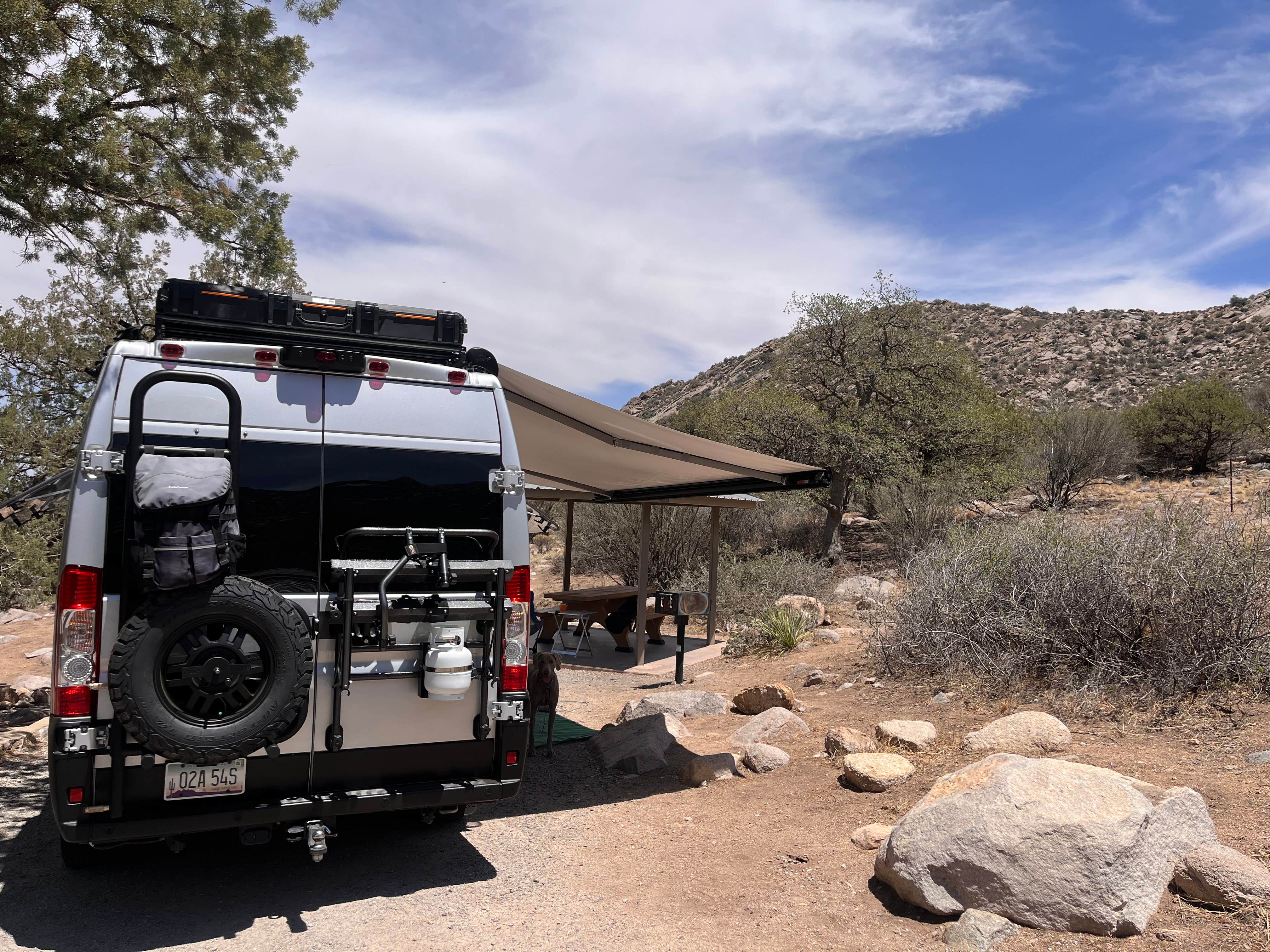 Julie F.'s photo of camping with pets at Aguirre Spring Recreation Area and Campground in New Mexico