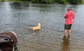 Tiffany H.'s photo of camping with pets at Eel Weir State Park Campground near Alexandria Bay, NY