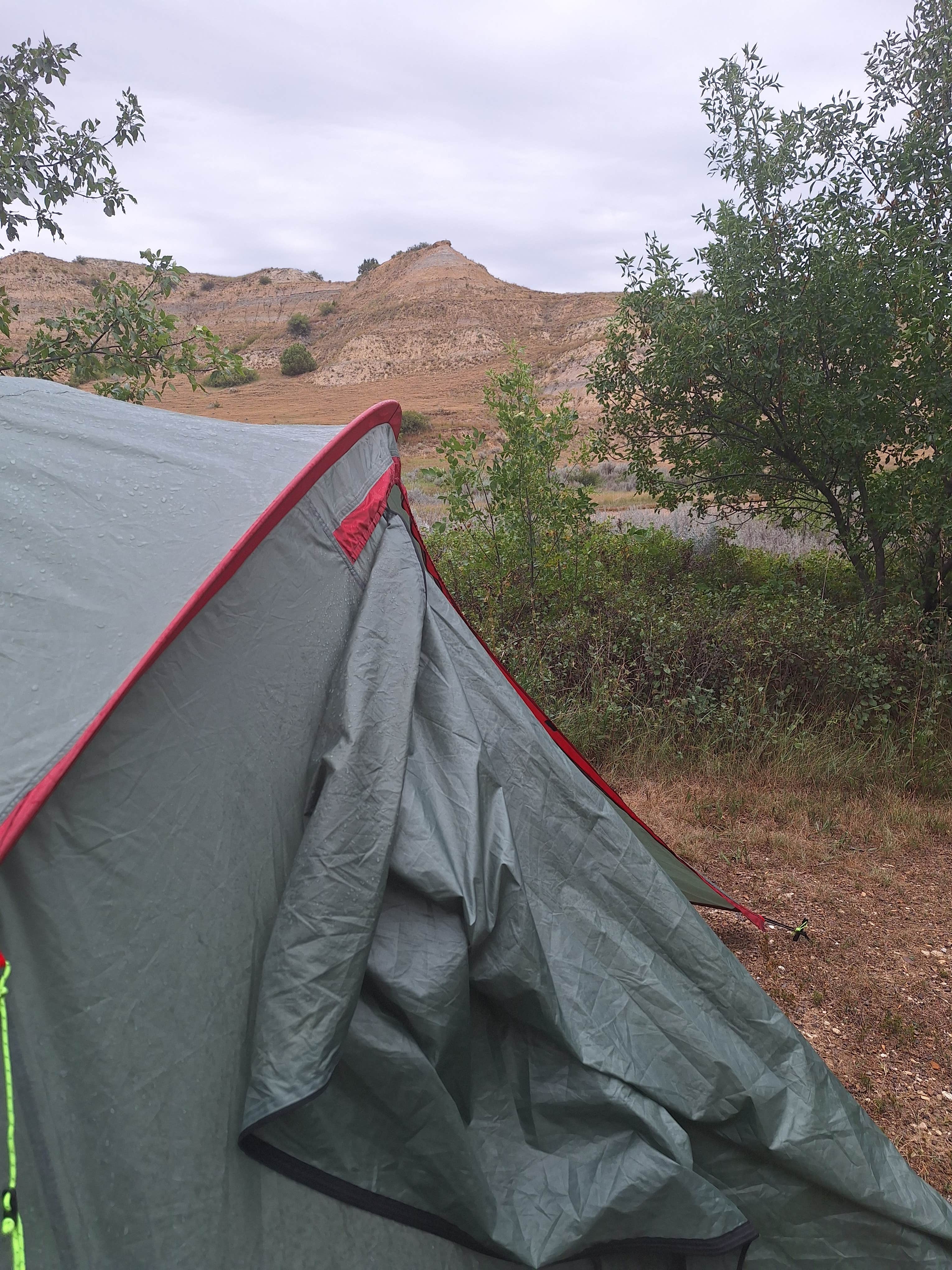 Jim M.'s photo of tent camping at Elkhorn Campground in North Dakota