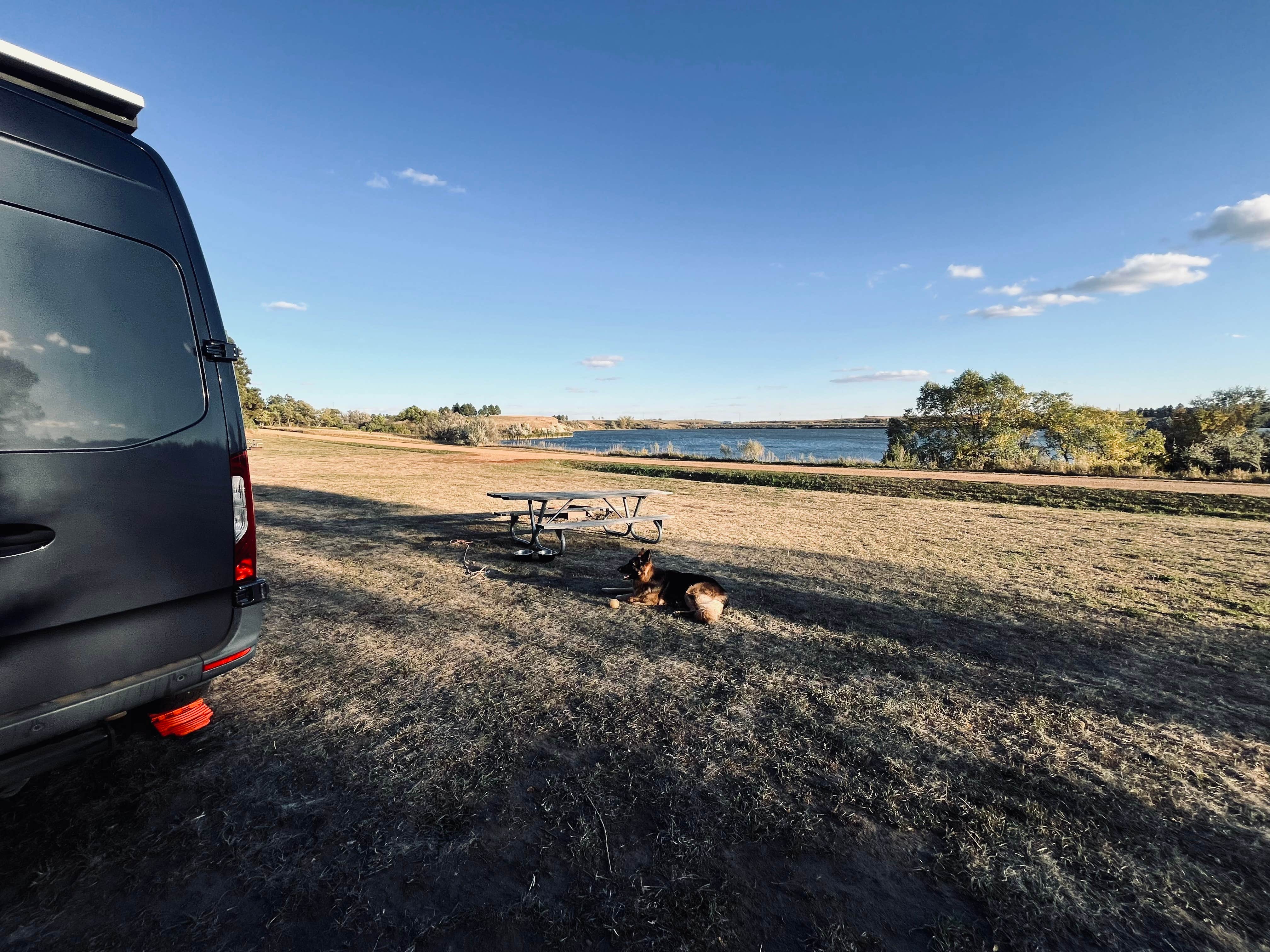 Eric A.'s photo of camping with pets at Sweet Briar Lake near Cannon Ball, ND