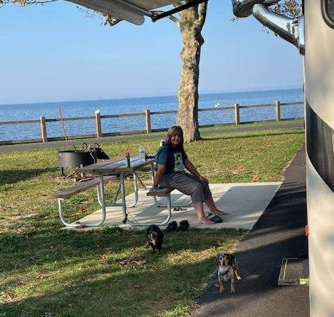 Steve A.'s photo of camping with pets at Geneva State Park Campground in Ohio