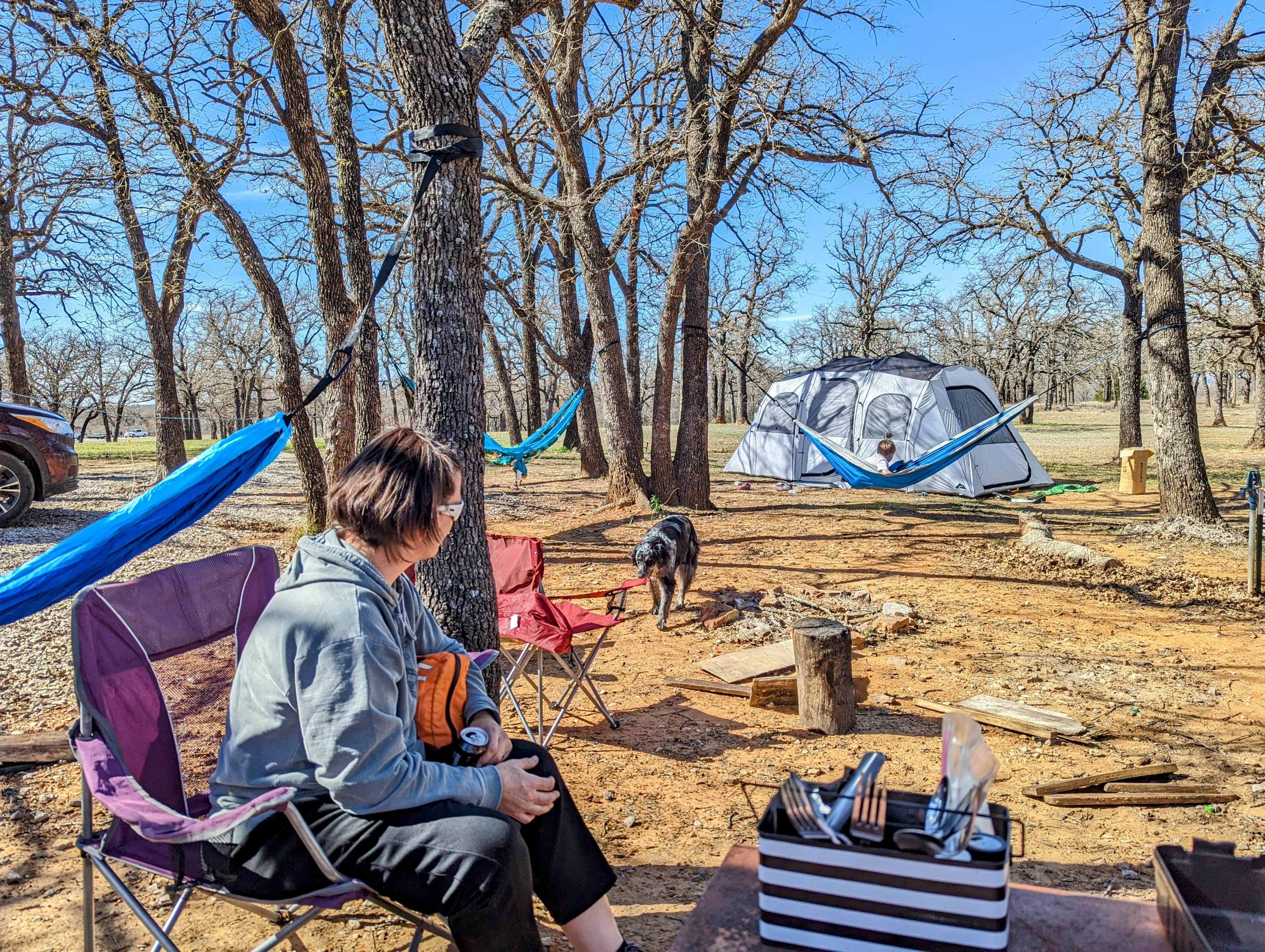 Amy and Jessica K.'s photo of camping with pets at Fuqua Lake near Lawton, OK