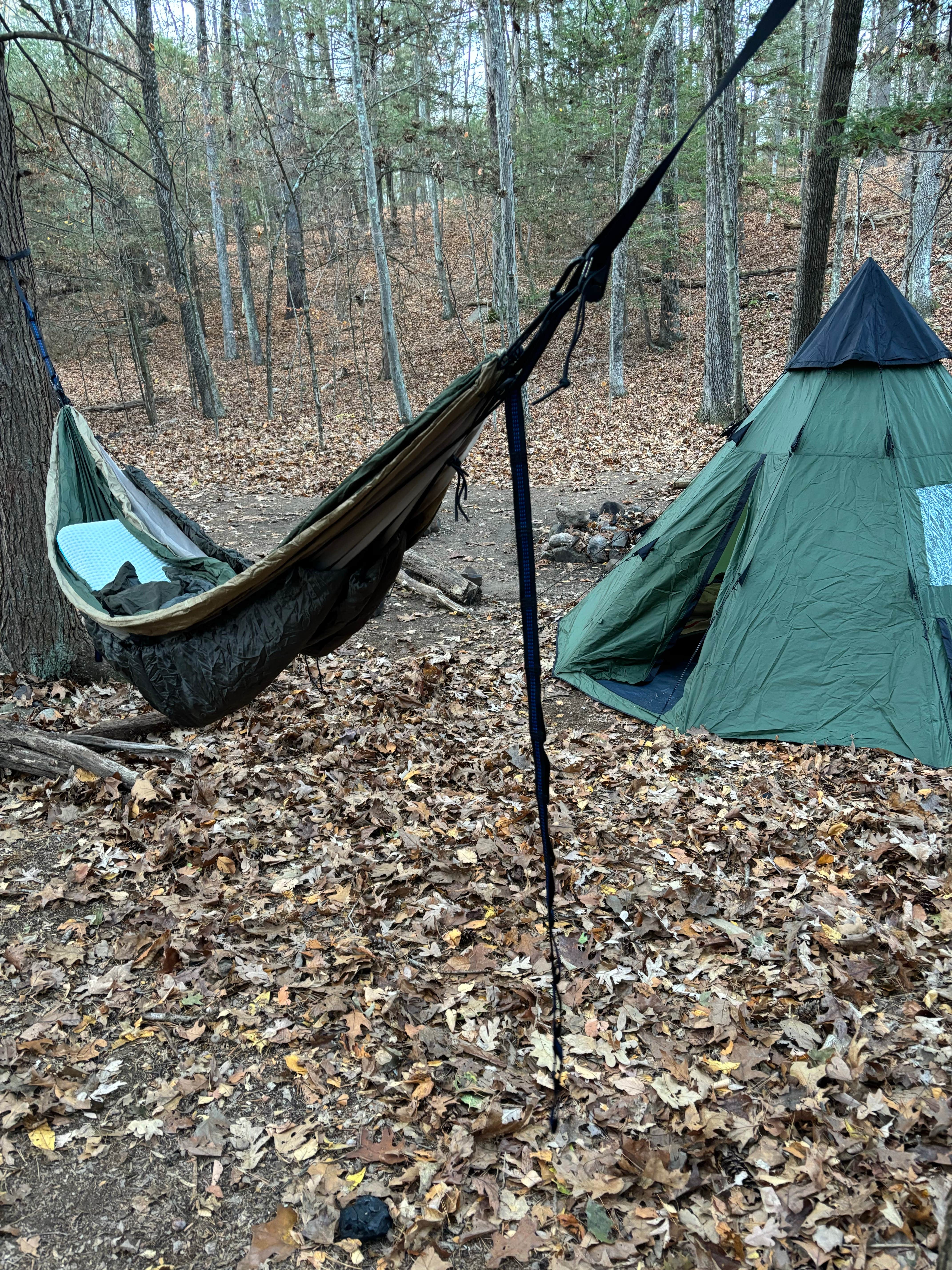 Ricky H.'s photo of tent camping at Onion Mountain Park near Whately, MA