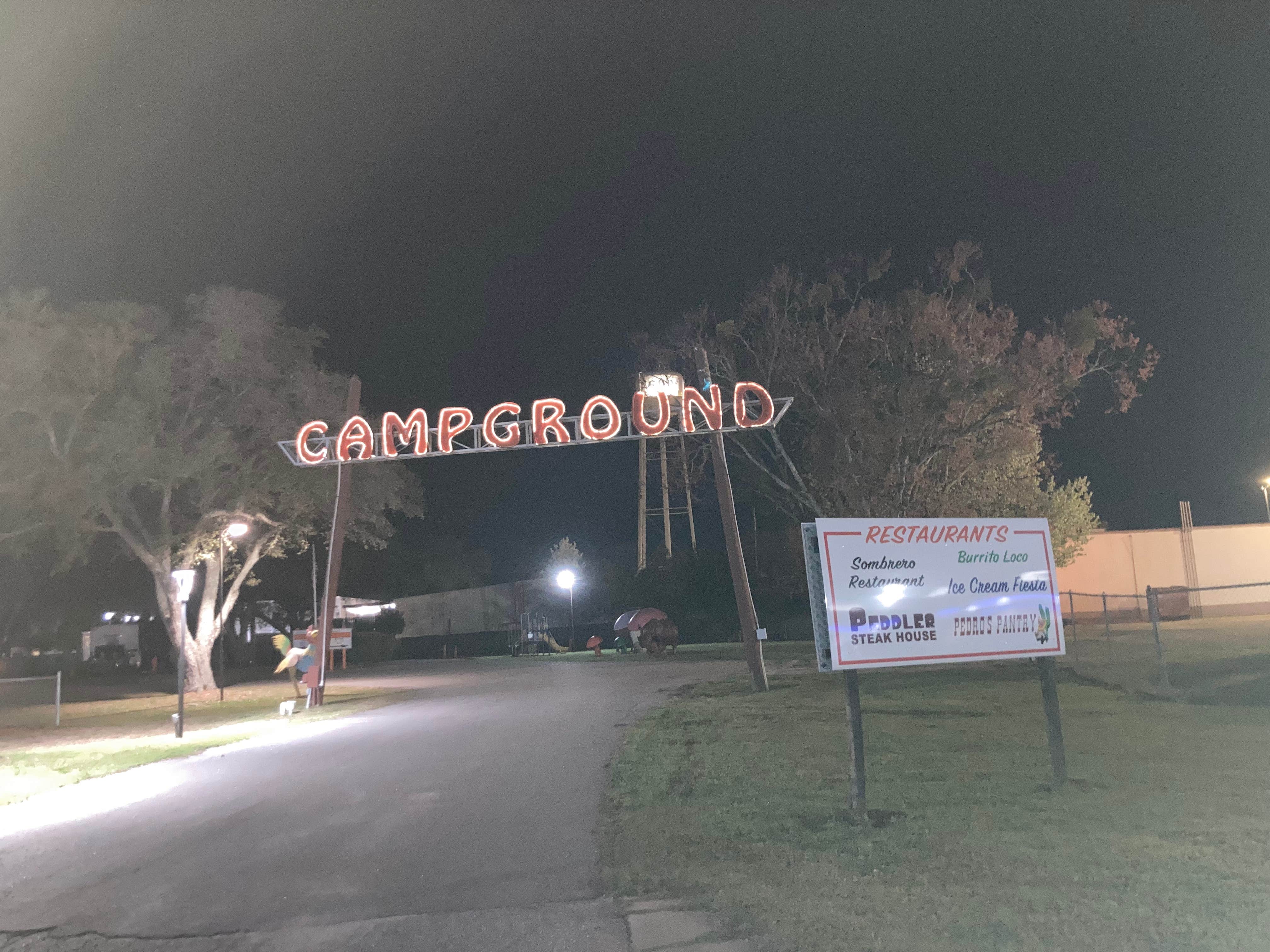 Sharon's photo of camping with pets at Pedro's Campground at South of the Border near Hope Mills, NC