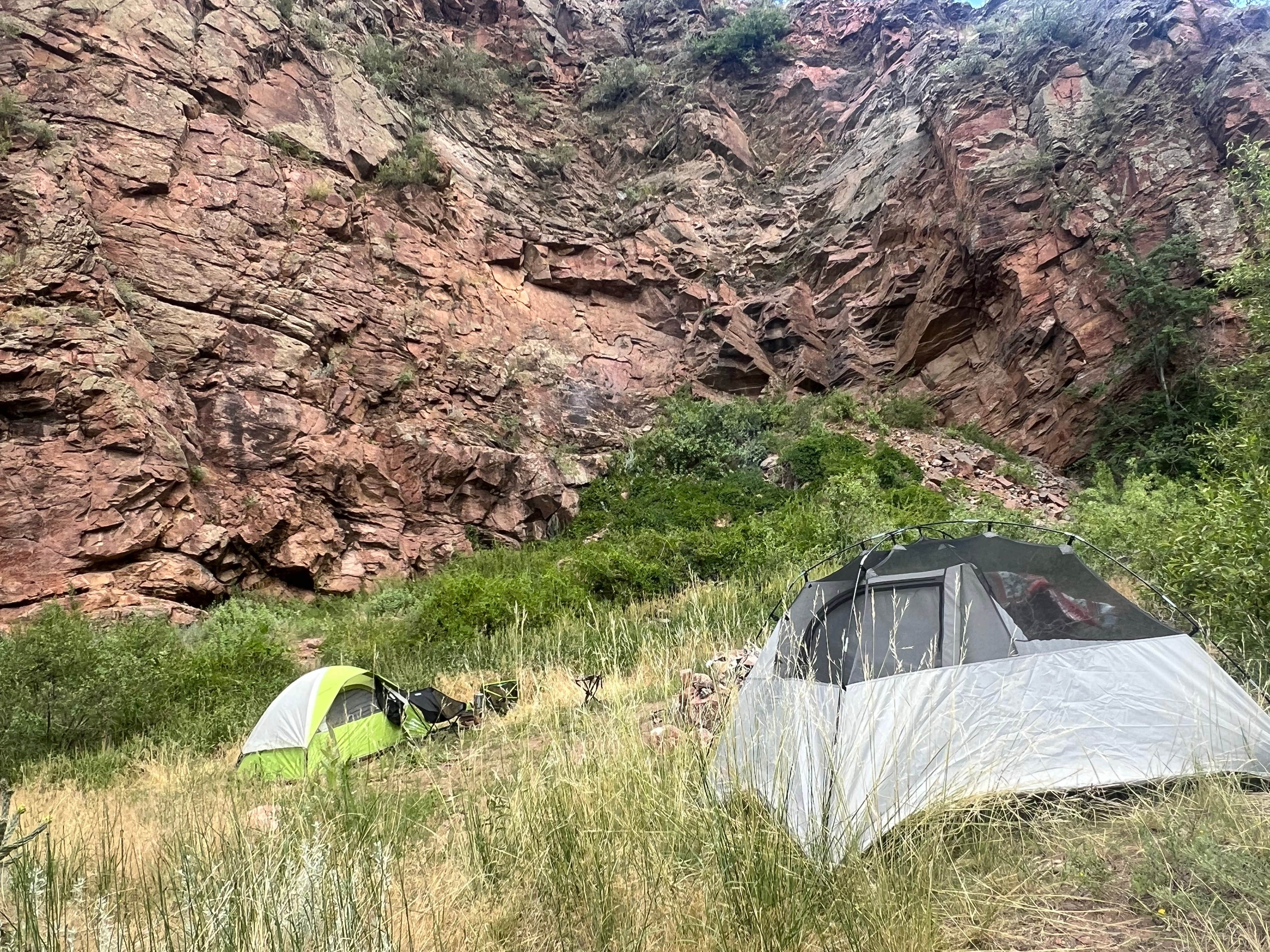 carla R.'s photo of tent camping at Phantom Canyon Road BLM Sites near Cañon City, CO