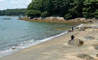 John C.'s photo of camping with pets at Wolfe's Neck Oceanfront Campground near Brunswick, ME