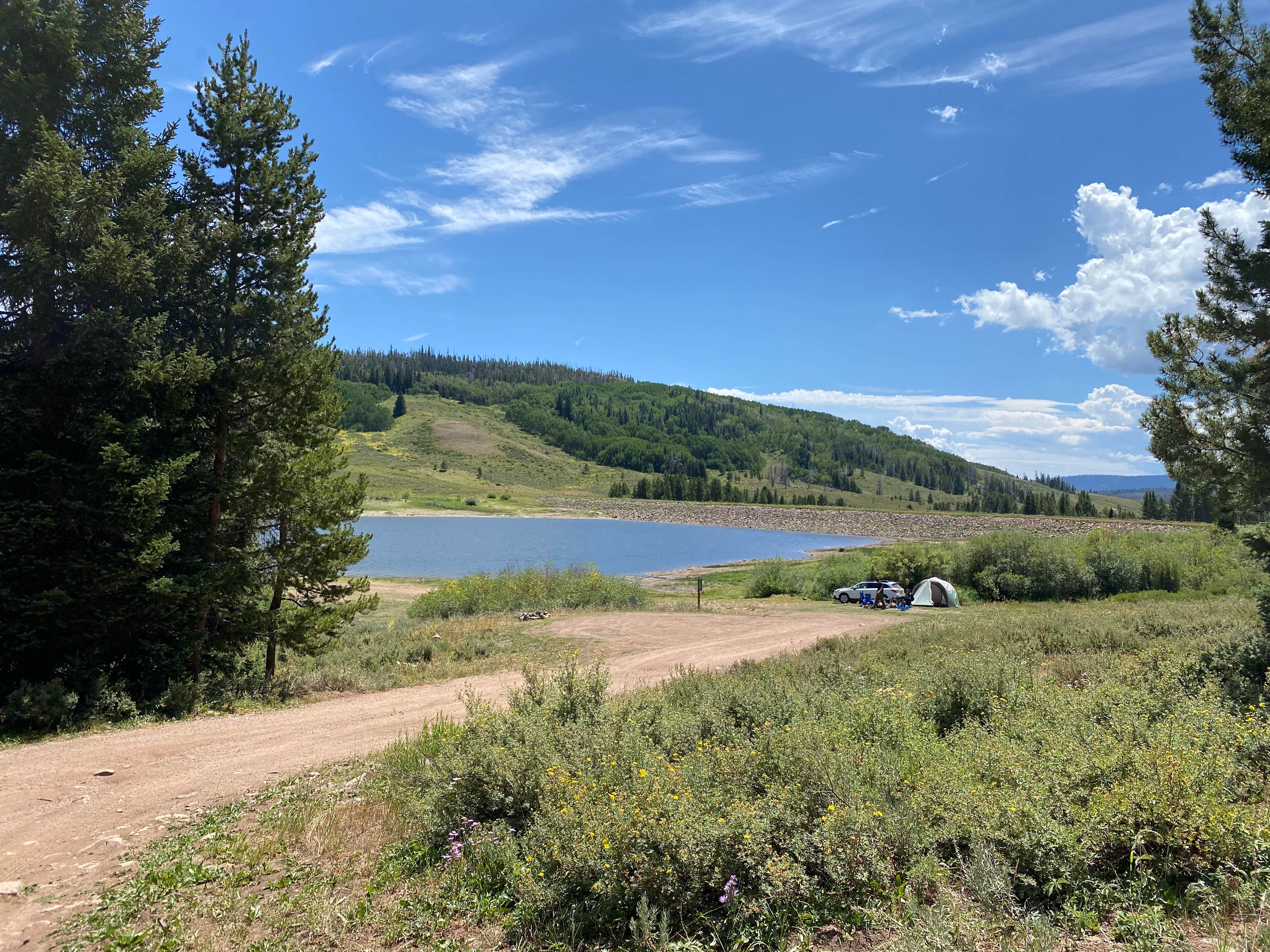 Carter V.'s photo of tent camping at Red Dirt Reservoir near Steamboat Springs, CO
