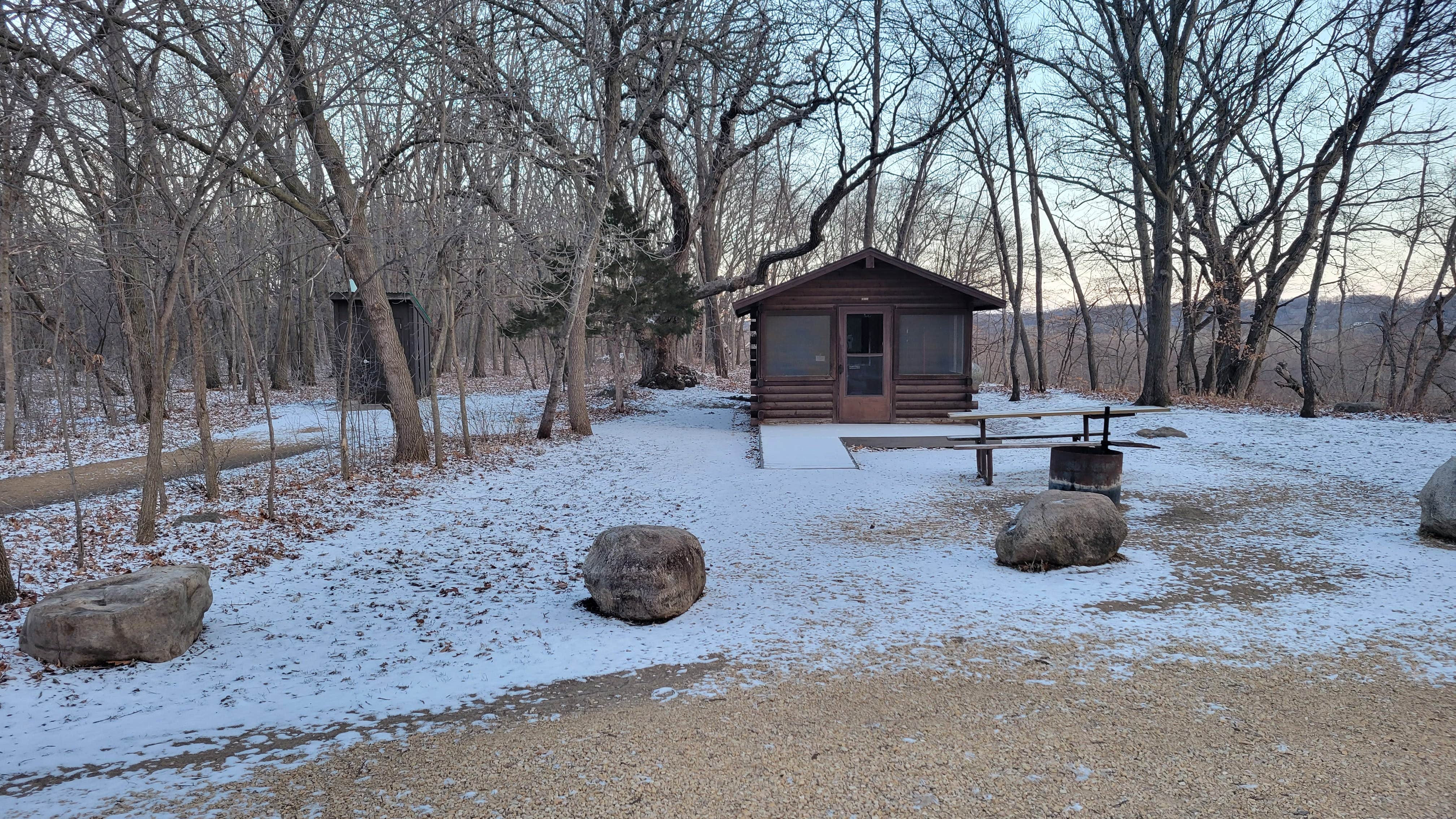 Skip H.'s photo of a cabin at Red Fox Campground — Minneopa State Park near New Ulm, MN