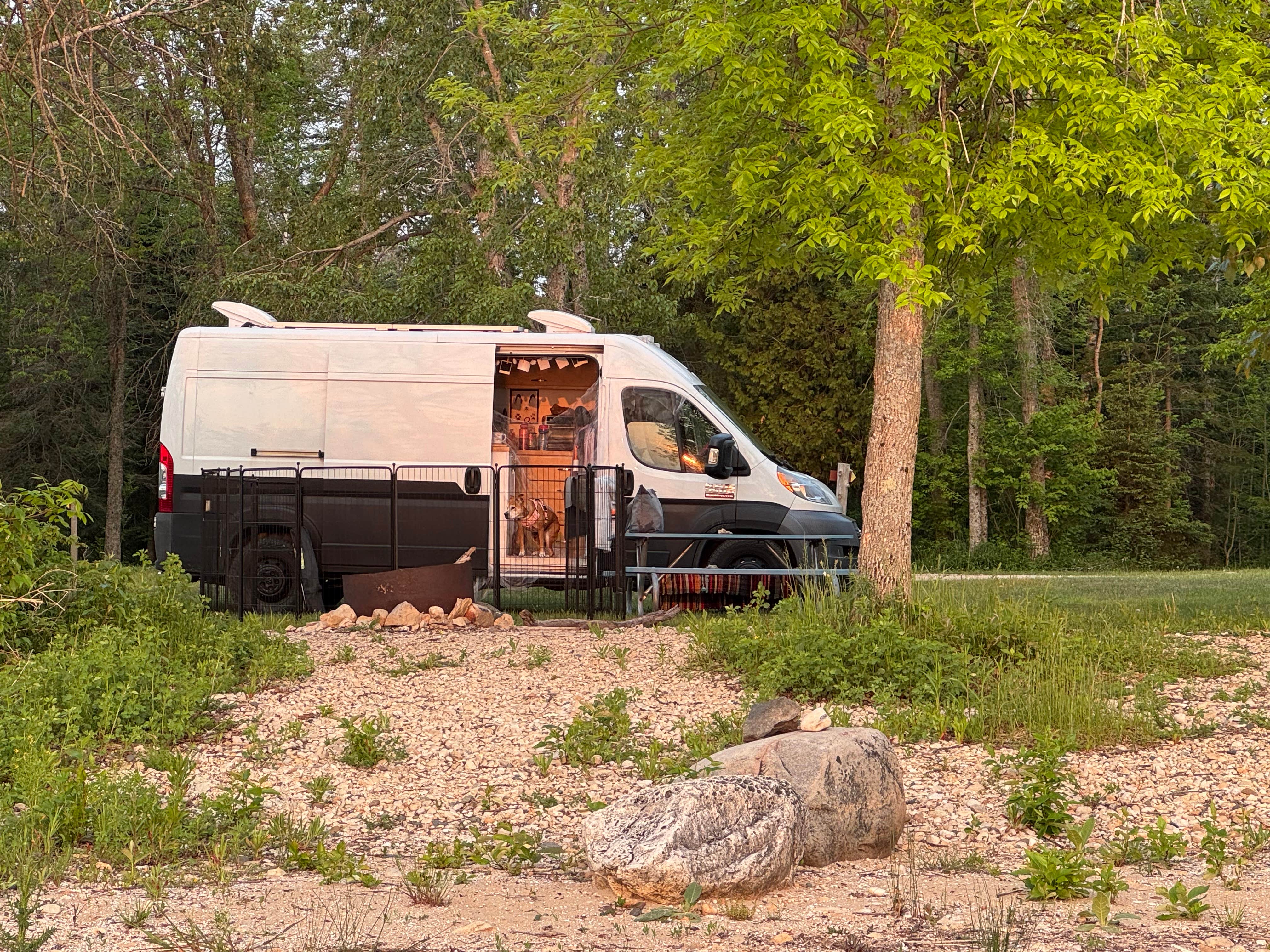 Amber R.'s photo of camping with pets at Reddmann's Sleepy Hollow near Sault Ste. Marie, MI