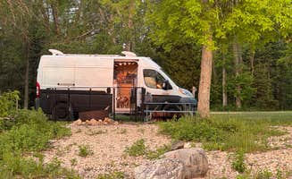 Amber R.'s photo of camping with pets at Reddmann's Sleepy Hollow near Mackinaw City, MI
