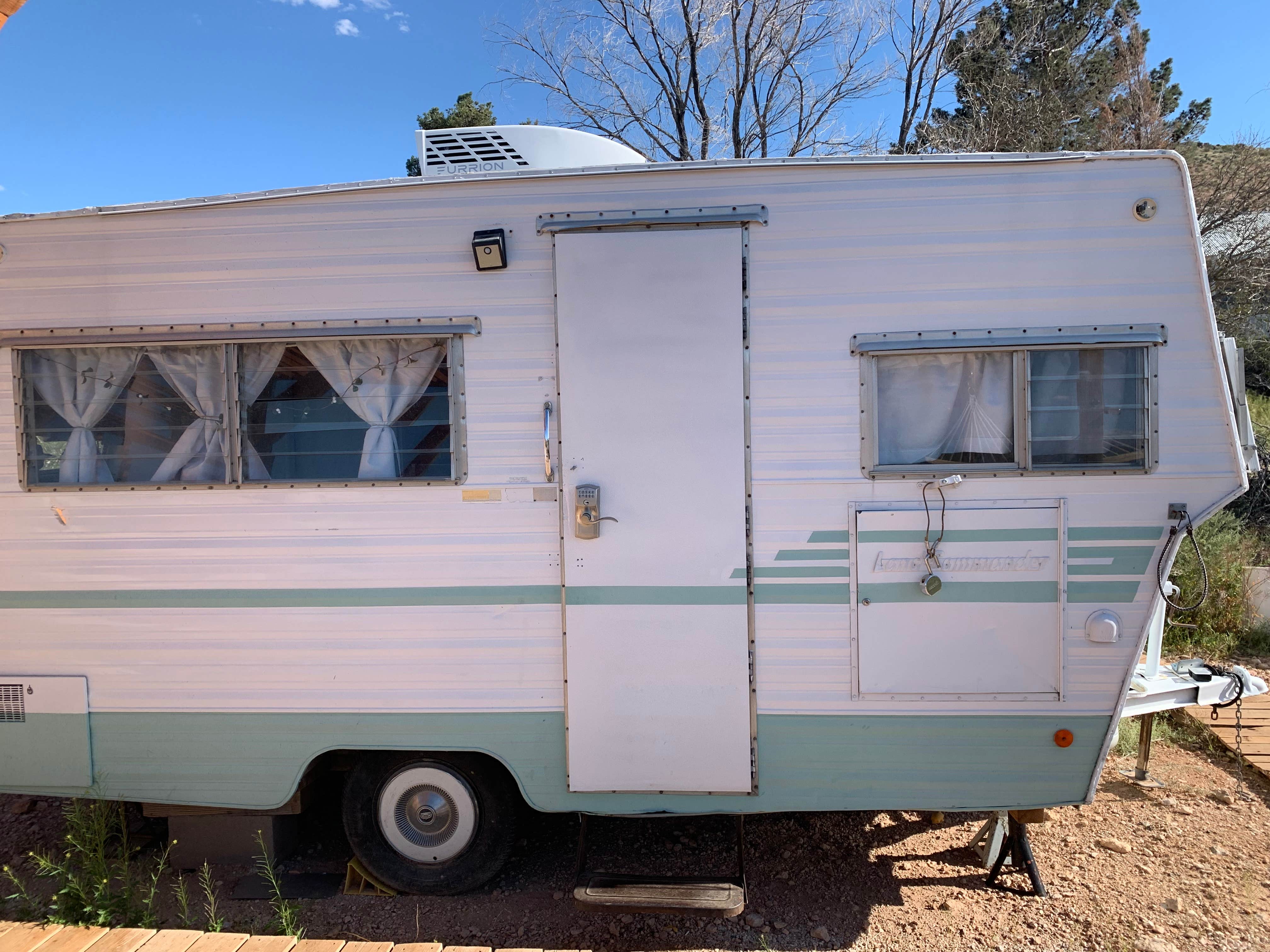 Lynda M.'s photo of rv camping at Retro Camper with Desert Mountain View near Cima, CA
