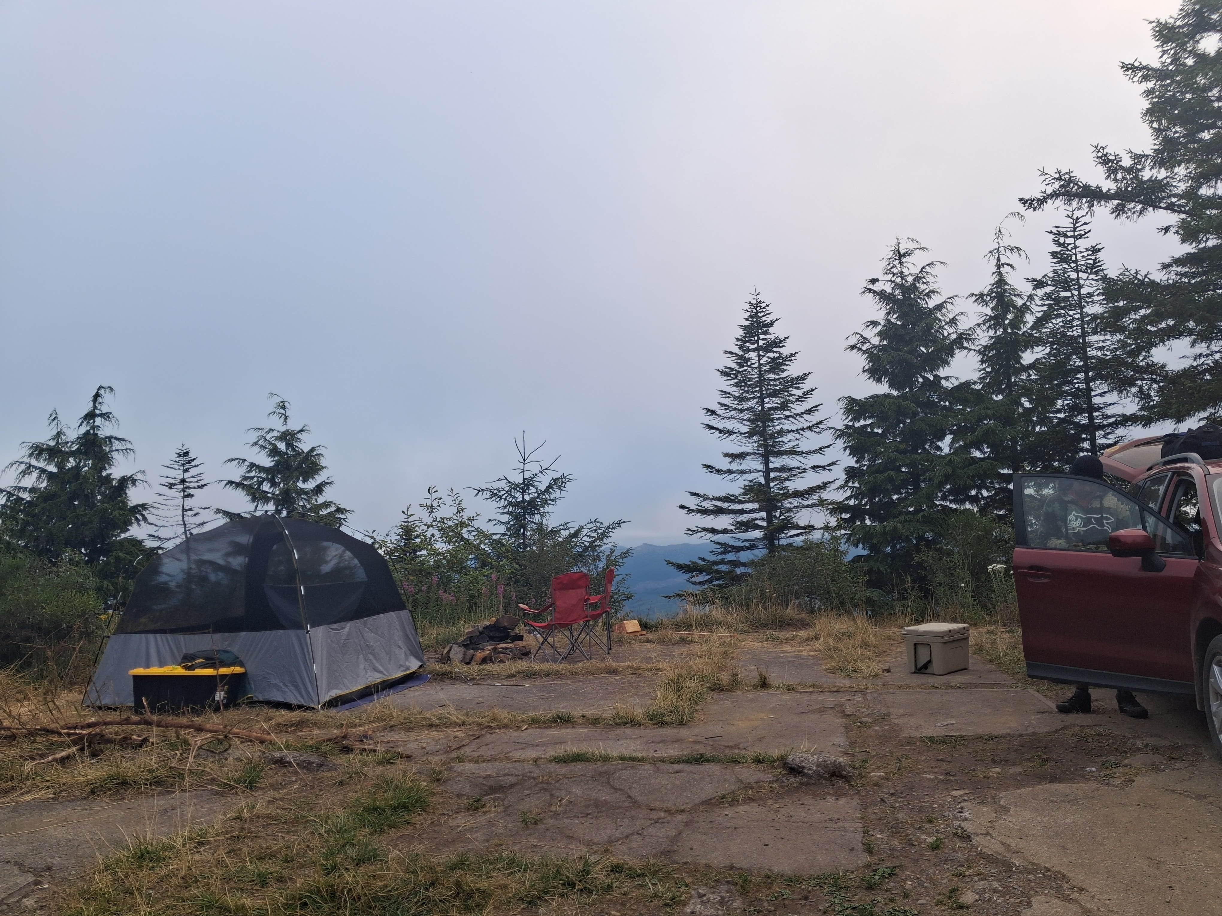 Dahlia's photo of tent camping at Radar Ridge near Manzanita, OR