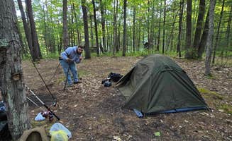deven S.'s photo of tent camping at Sand Lakes Quiet Area Backcountry Campsites near Bellaire, MI